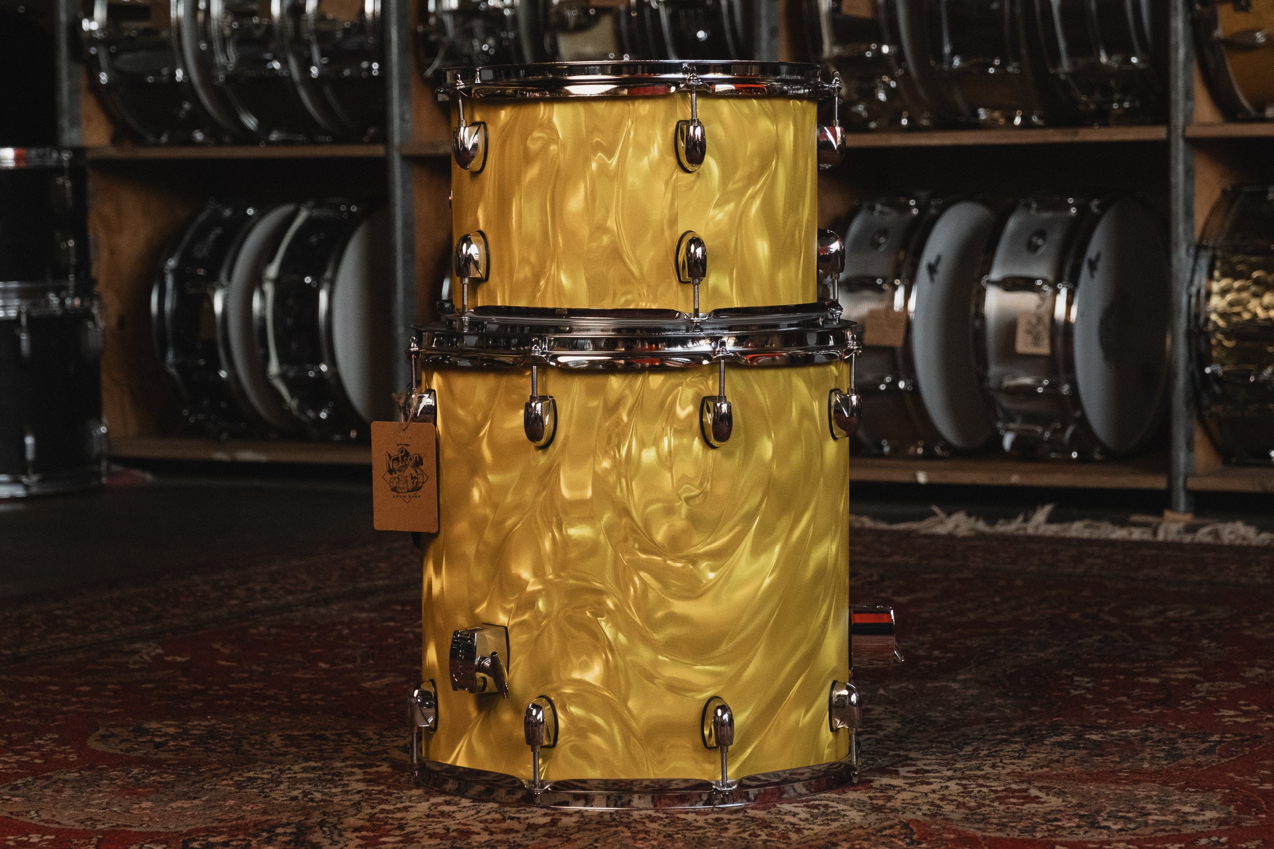 Gretsch Catalina Club in Yellow Satin Flame - 14x20, 14x14, 8x12, 5.5x14 Snare