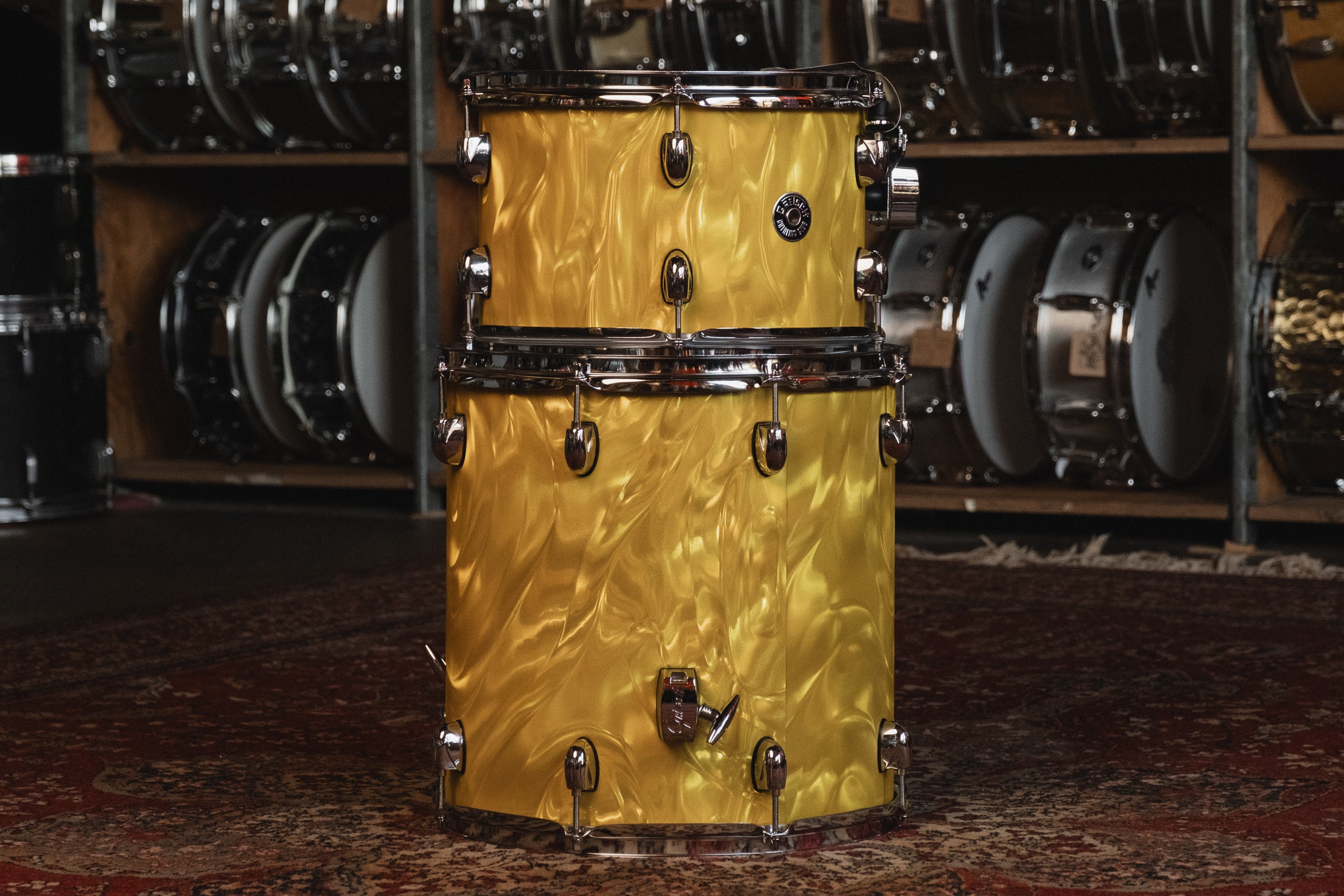 Gretsch Catalina Club in Yellow Satin Flame - 14x20, 14x14, 8x12, 5.5x14 Snare