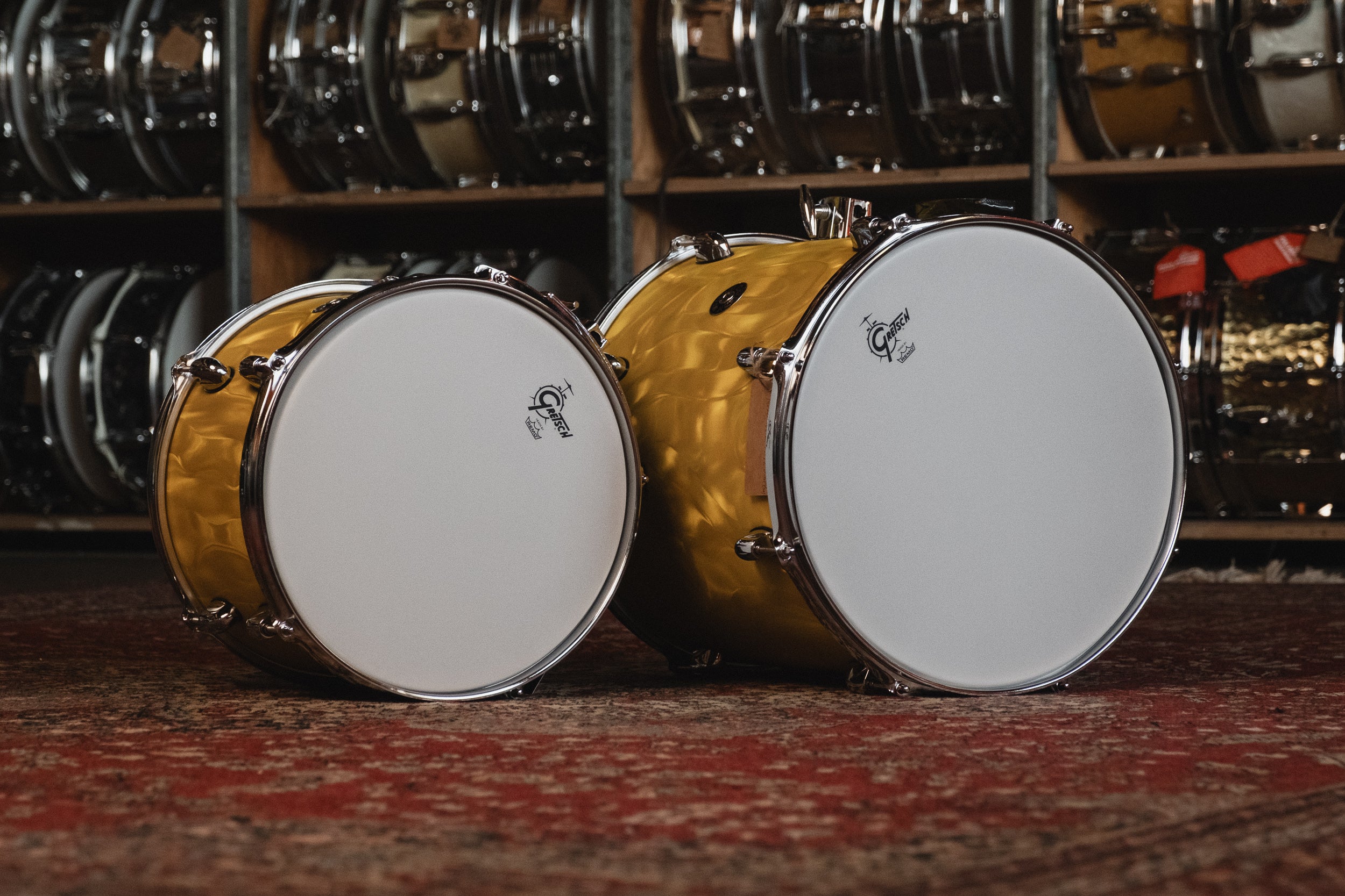 Gretsch Catalina Club in Yellow Satin Flame - 14x20, 14x14, 8x12, 5.5x14 Snare