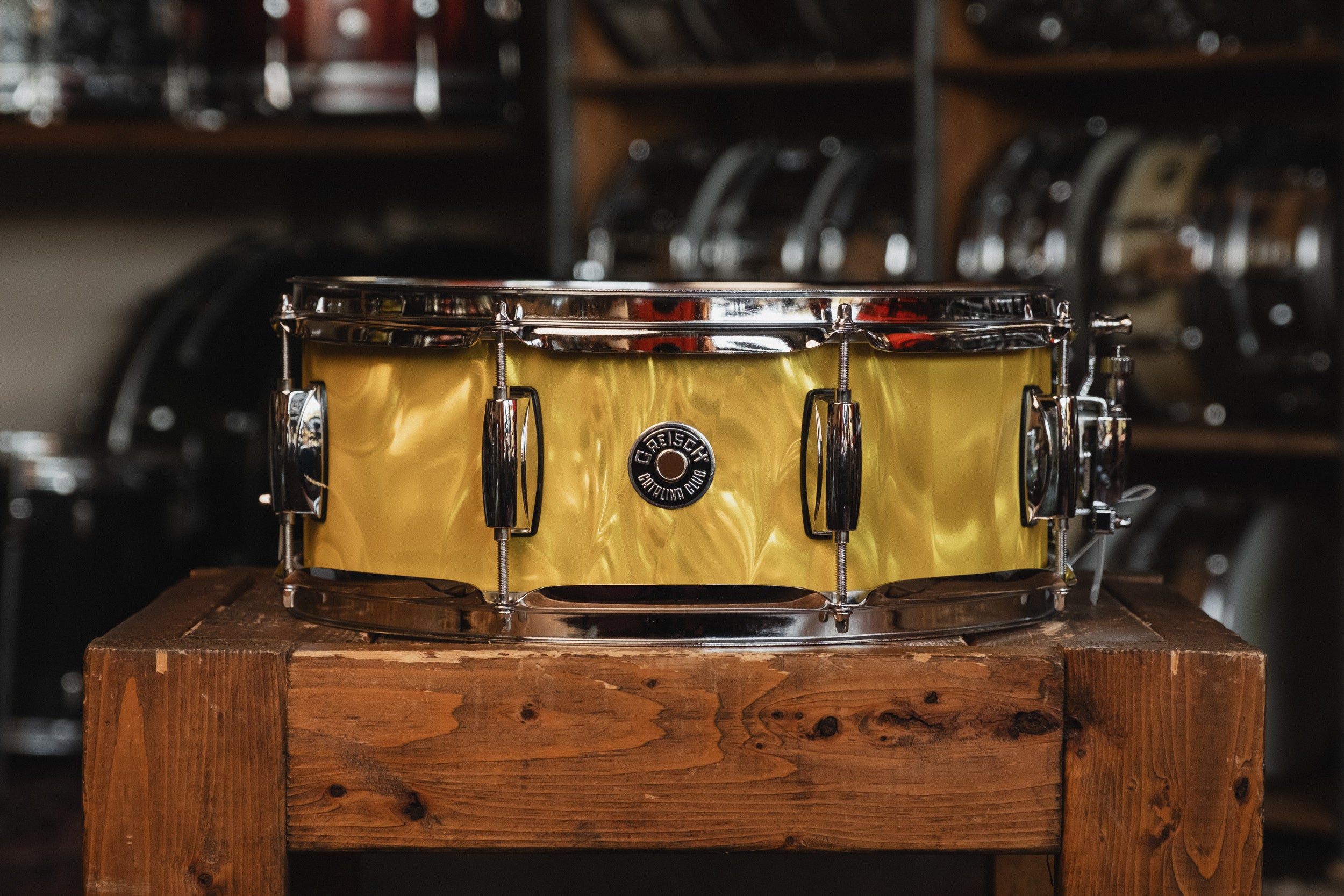 Gretsch Catalina Club in Yellow Satin Flame - 14x20, 14x14, 8x12, 5.5x14 Snare