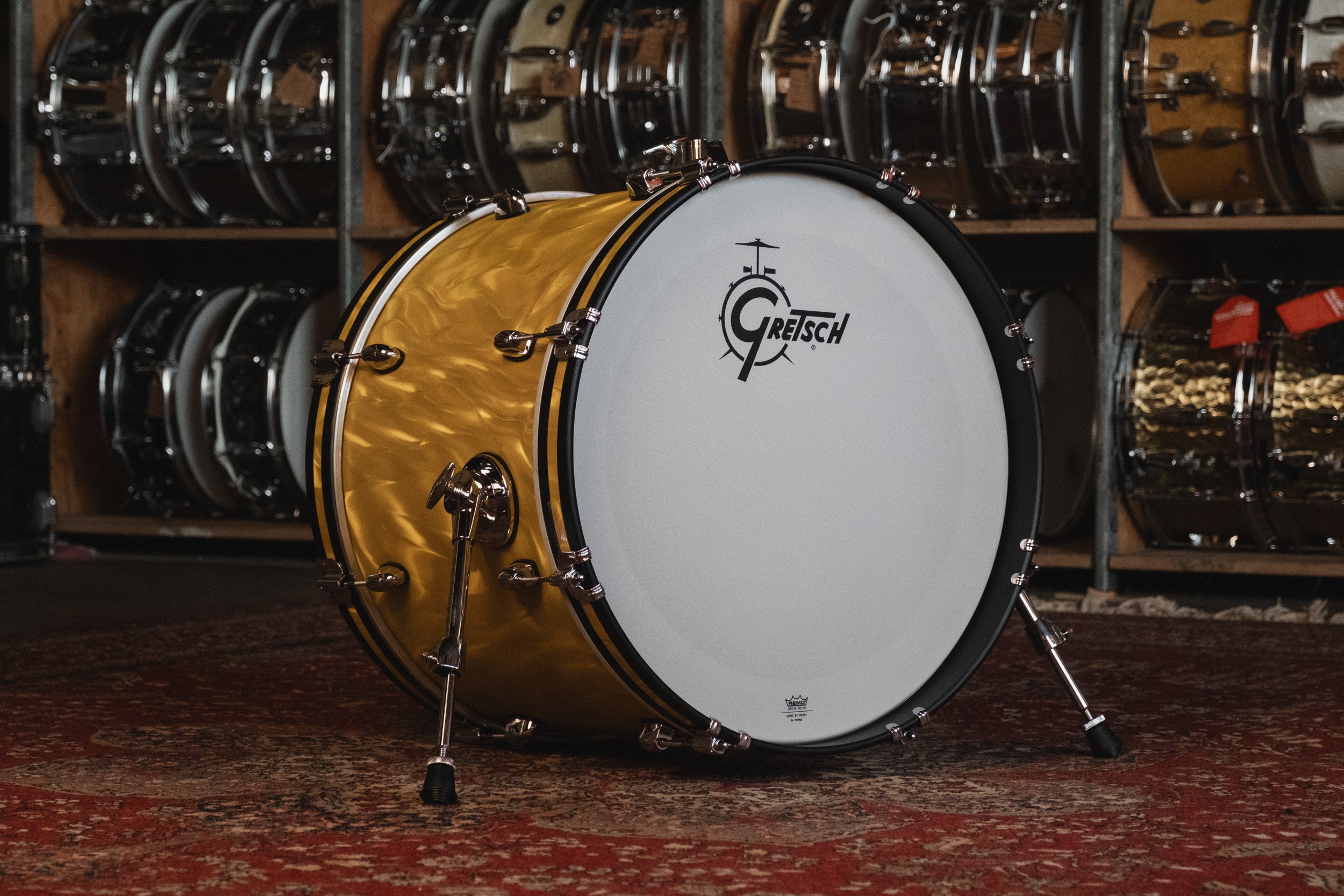 Gretsch Catalina Club in Yellow Satin Flame - 14x20, 14x14, 8x12, 5.5x14 Snare