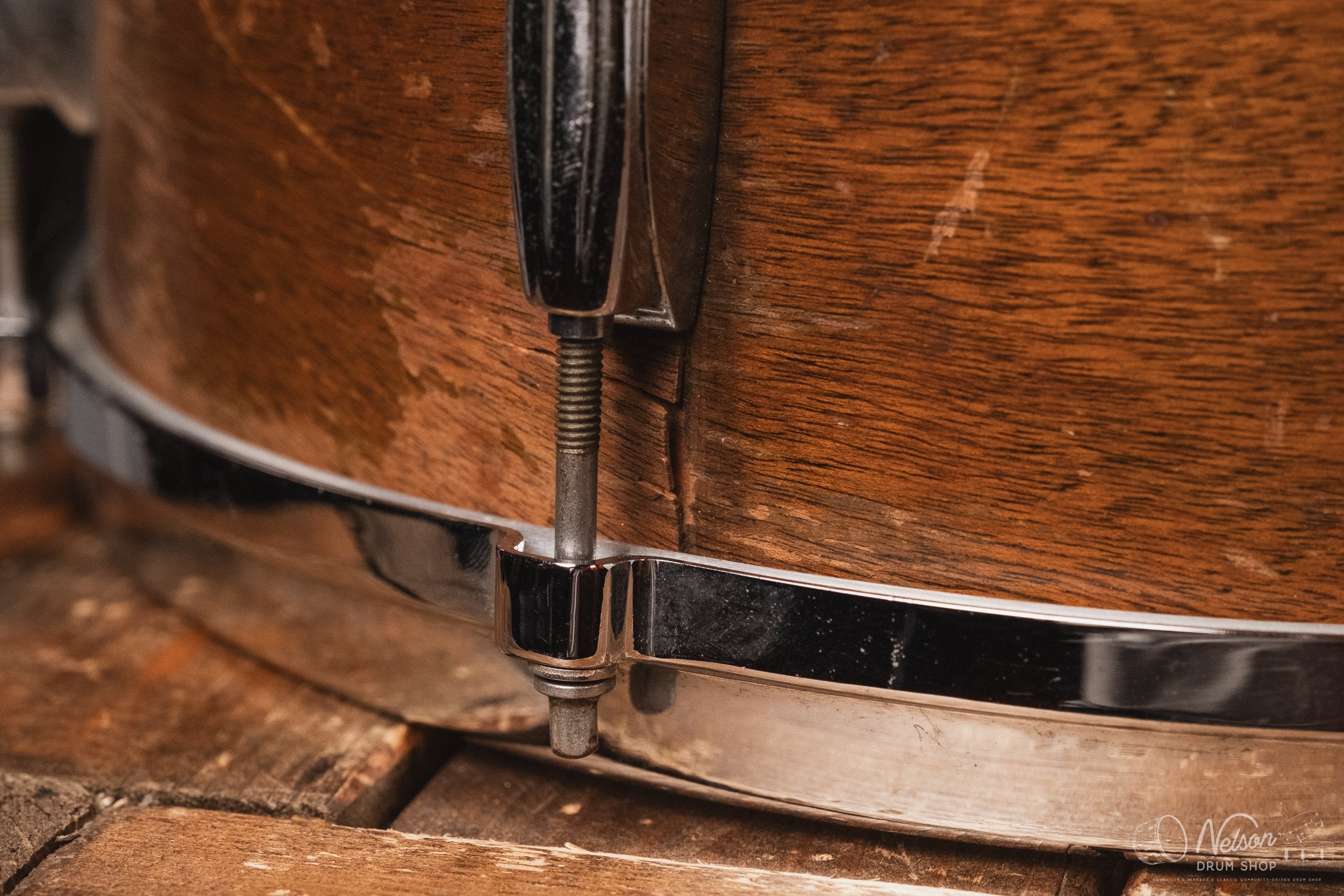 1950s Gretsch Round Badge in Mahogany Stain - 6.5x14