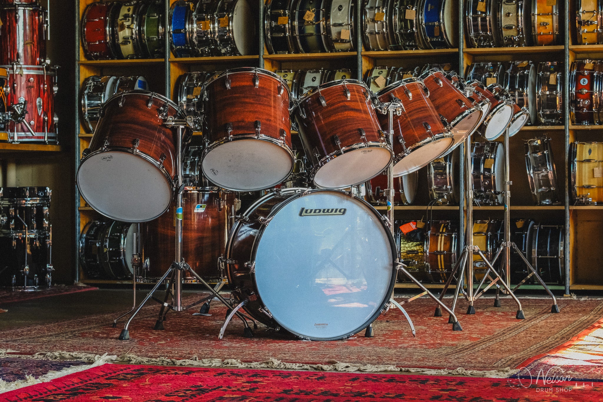 1970s Ludwig Octaplus in Mahogany Cortex - 16x24, 9x6, 9x8, 9x10, 11x12, 12x13, 13x14, 14x15, 15x16, 16x18