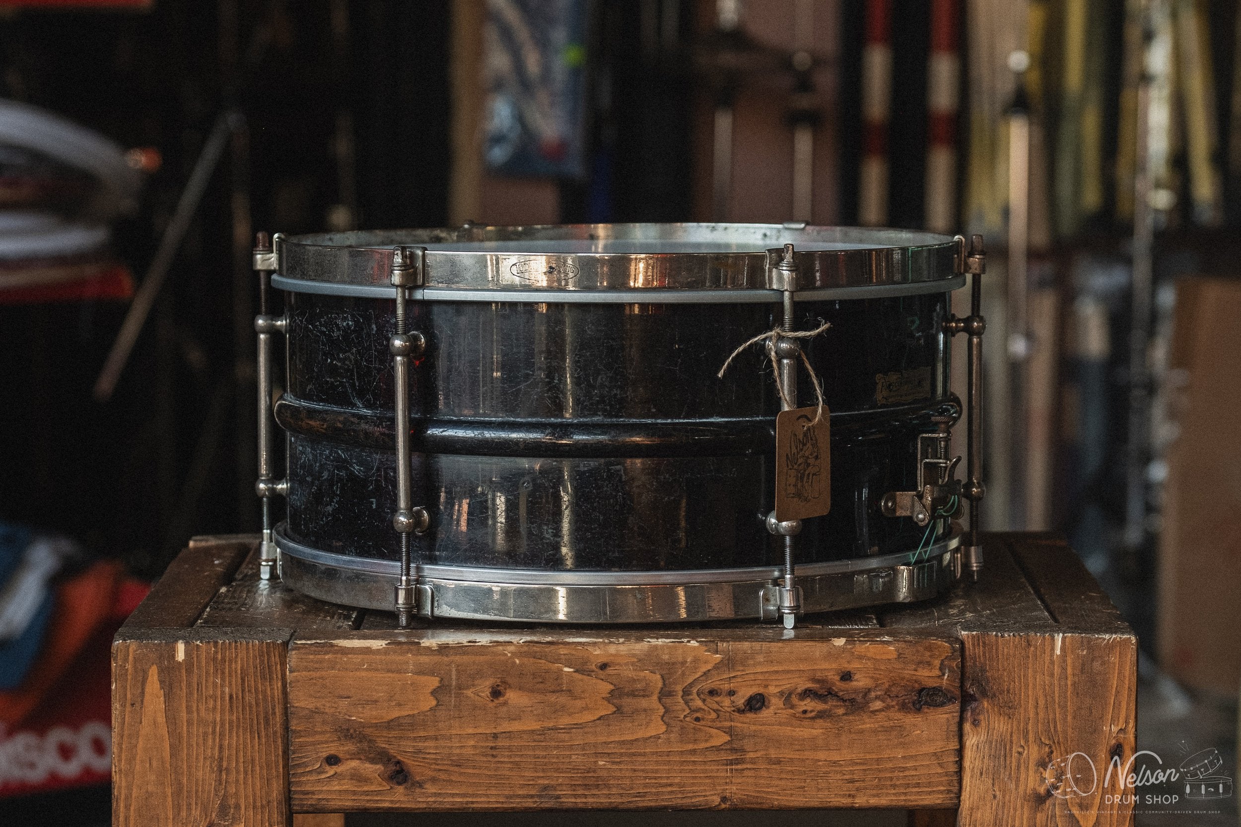 1920s Leedy 'Reliance' 2pc Brass in Black Plating - 6.5x14