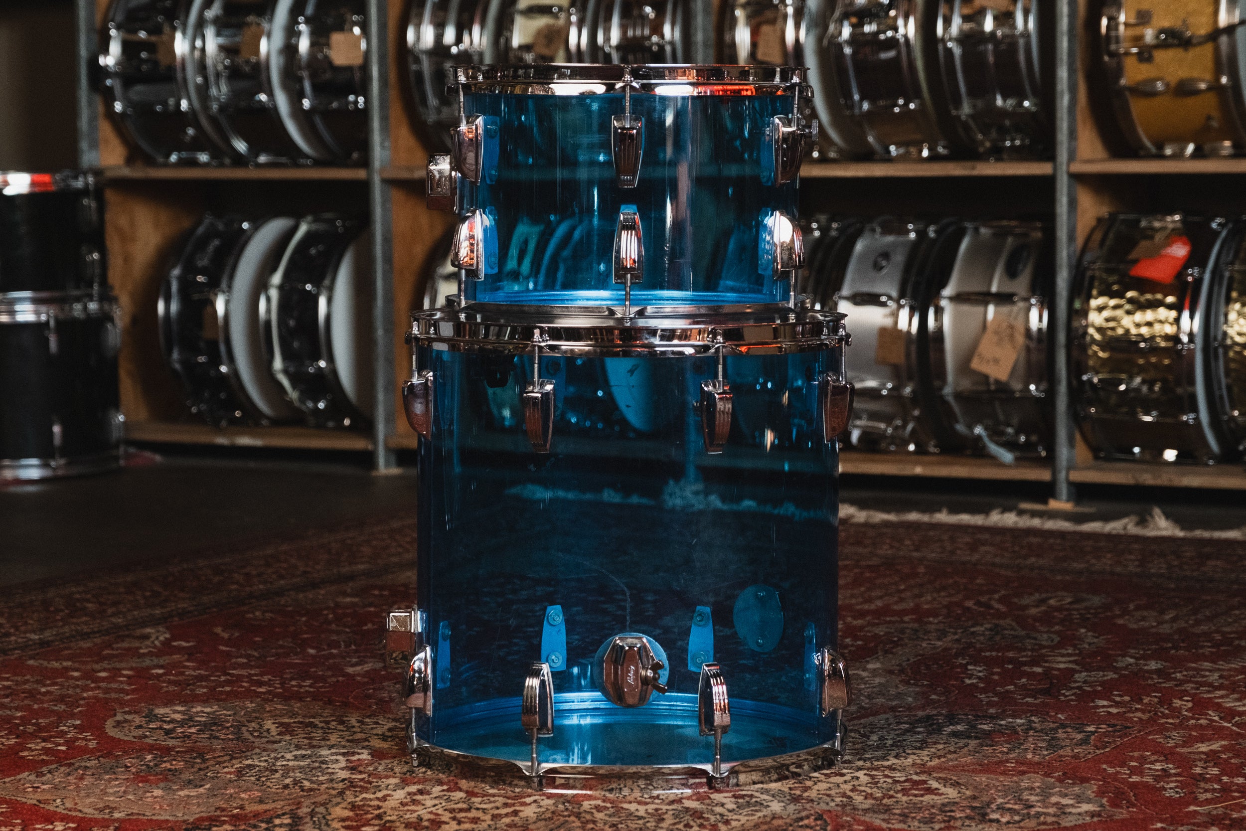 1970s Ludwig Blue Vistalite - 14x24, 9x13, 16x16