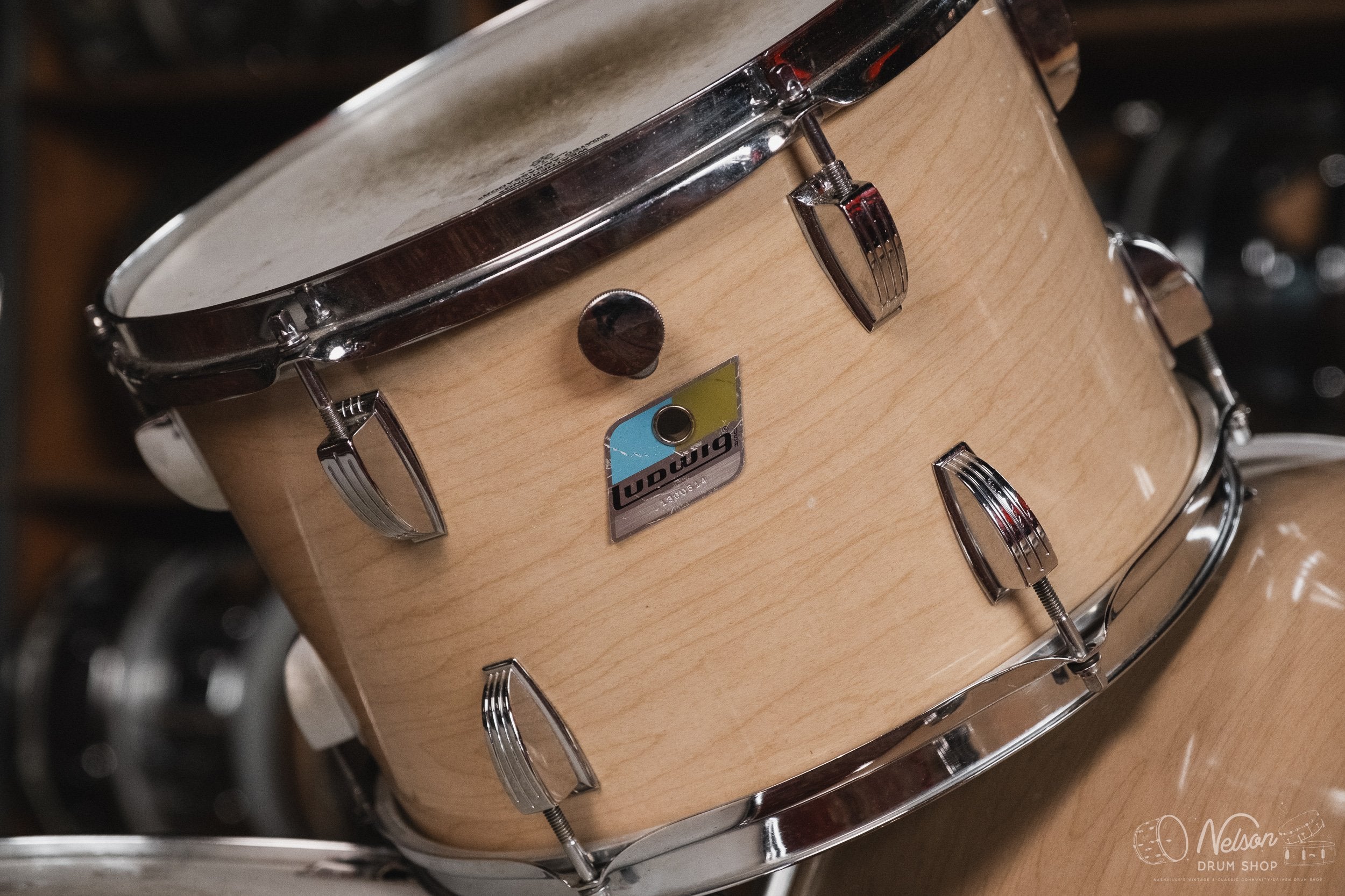 1970's Ludwig 'Downbeat' 3 ply in Maple Cortex - 14x20, 8x12, 14x14