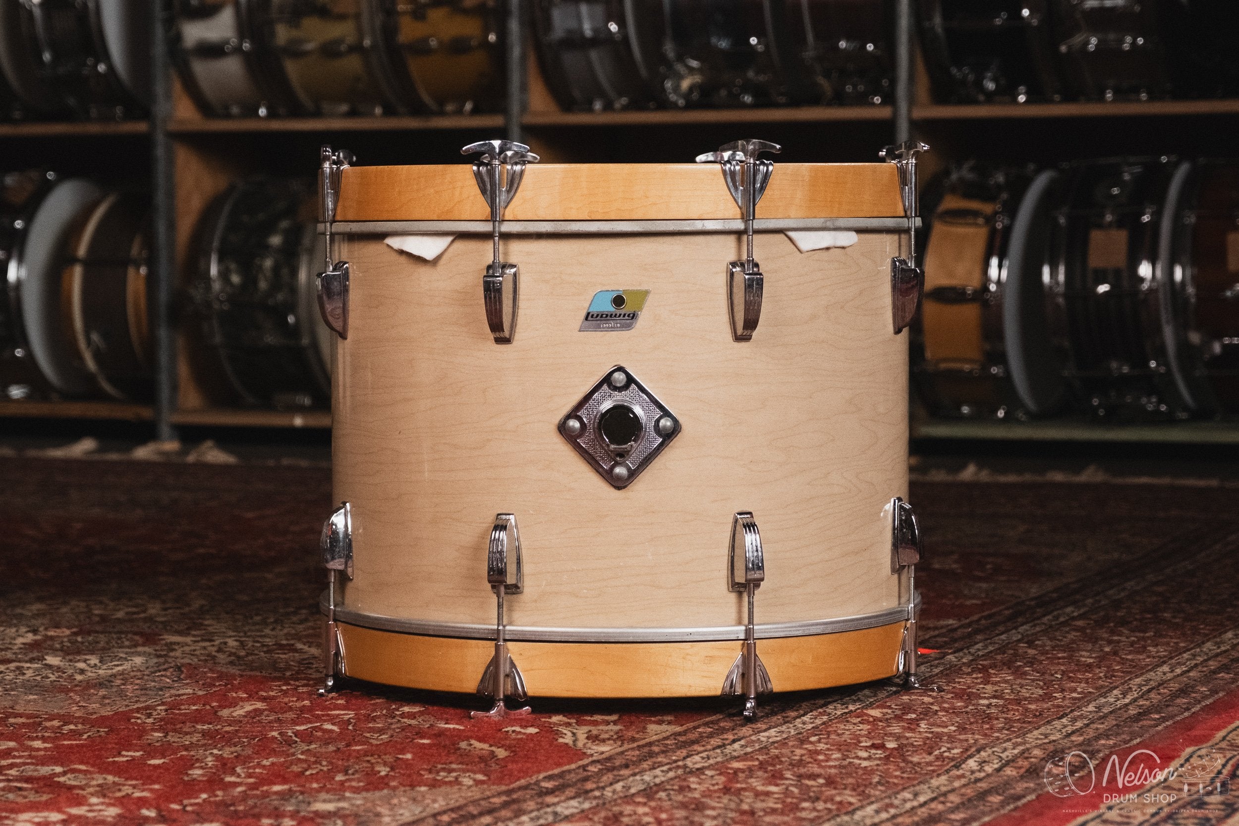 1970's Ludwig 'Downbeat' 3 ply in Maple Cortex - 14x20, 8x12, 14x14