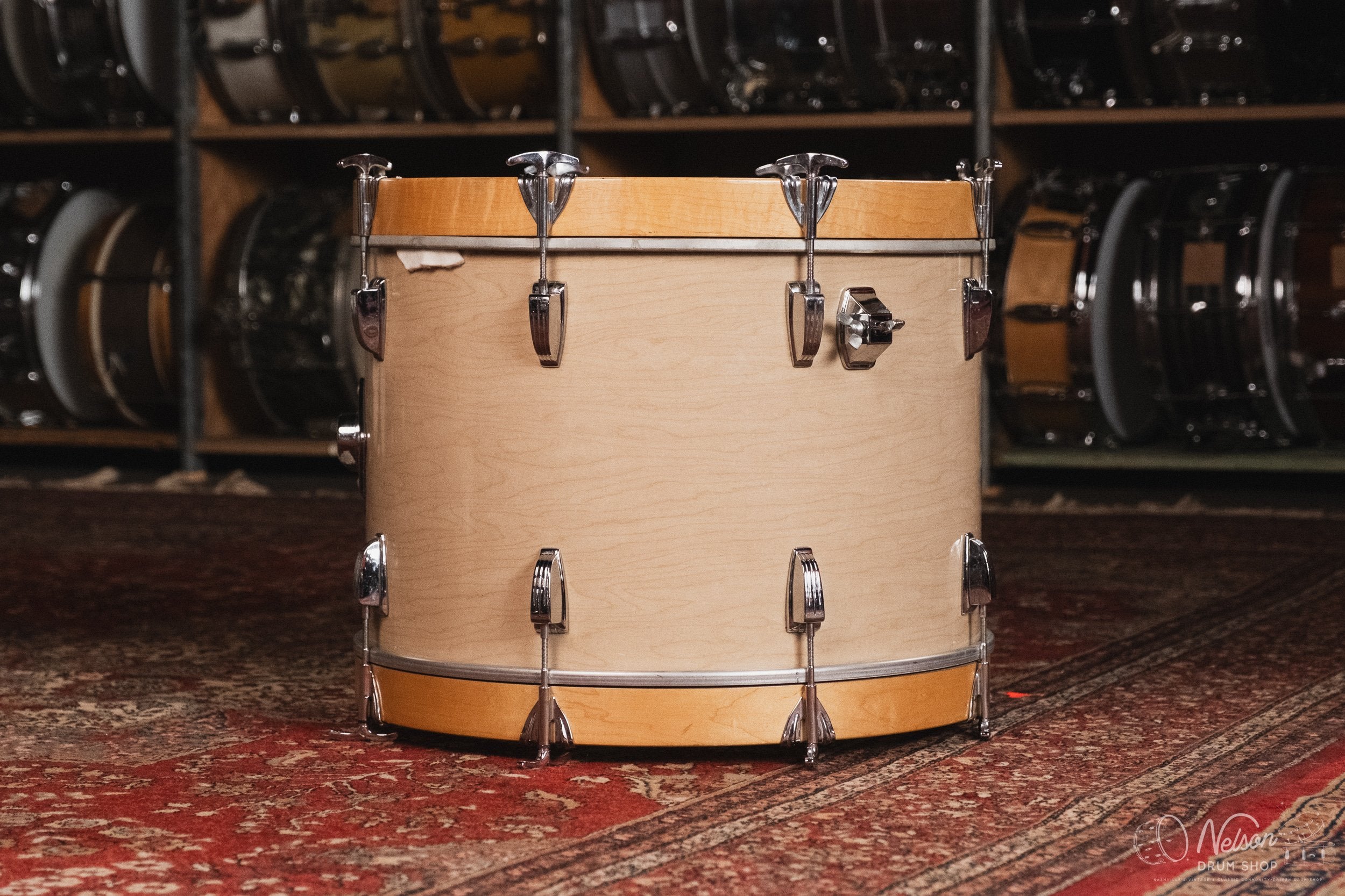 1970's Ludwig 'Downbeat' 3 ply in Maple Cortex - 14x20, 8x12, 14x14