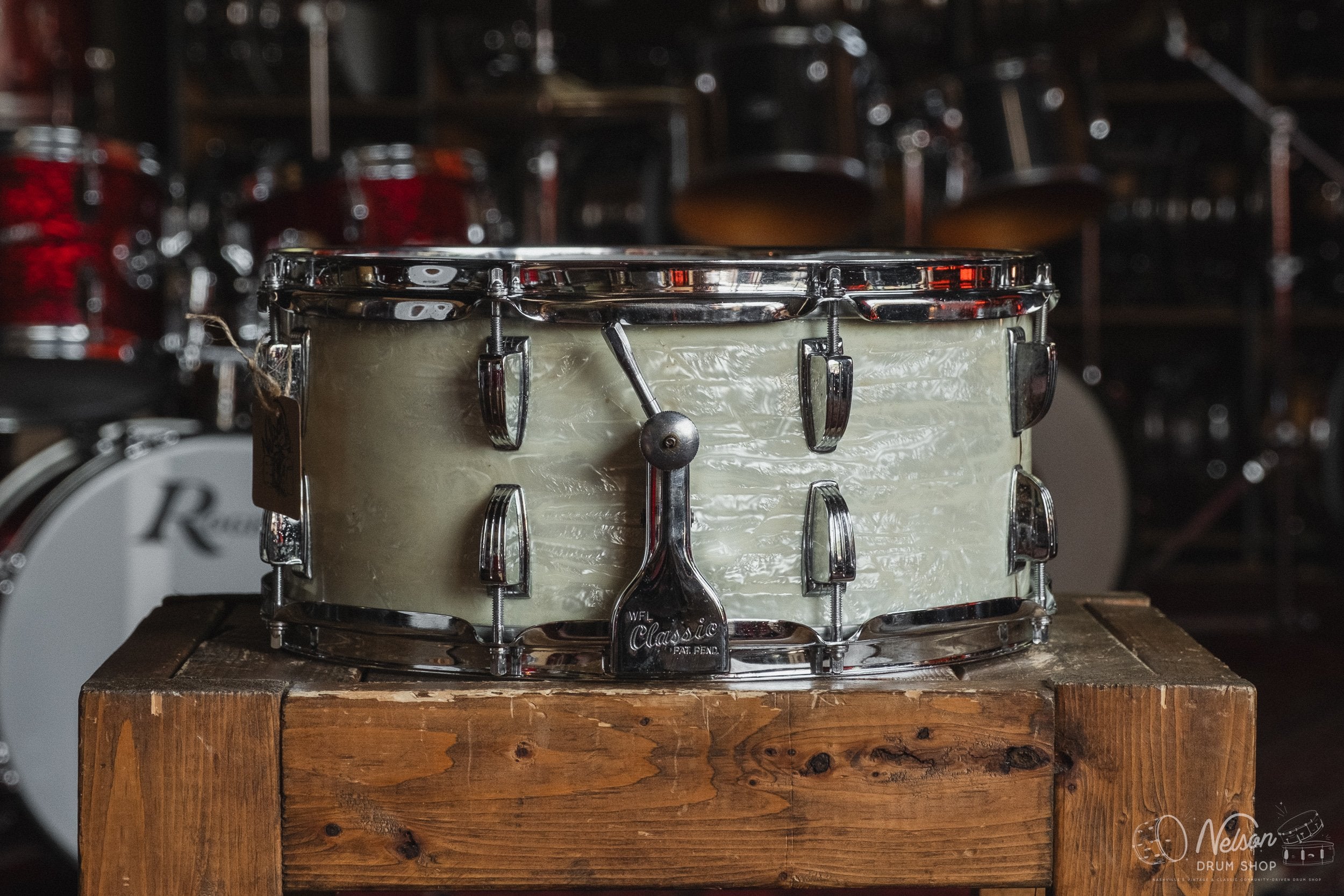 1960's Ludwig Symphonic No. 902 in White Marine Pearl - 6.5x14