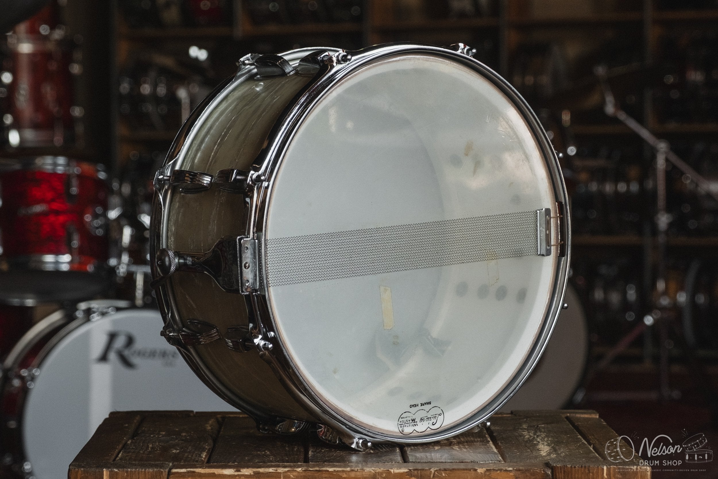 1960's Ludwig Symphonic No. 902 in White Marine Pearl - 6.5x14