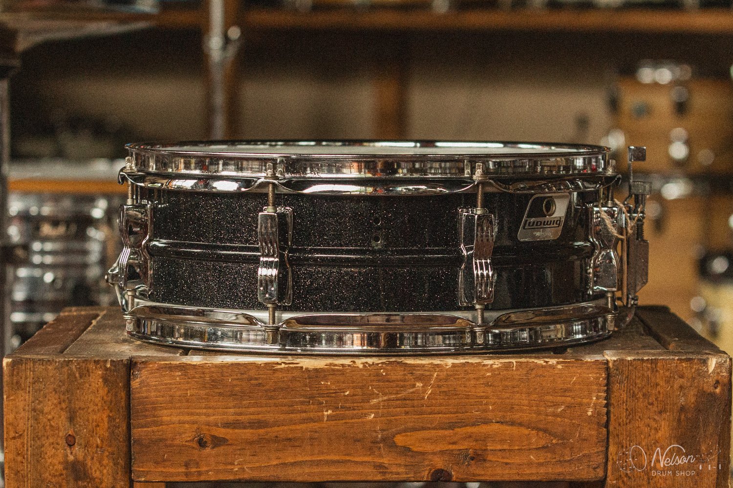 1990s Ludwig Acrolite in Black Galaxy - 5x14