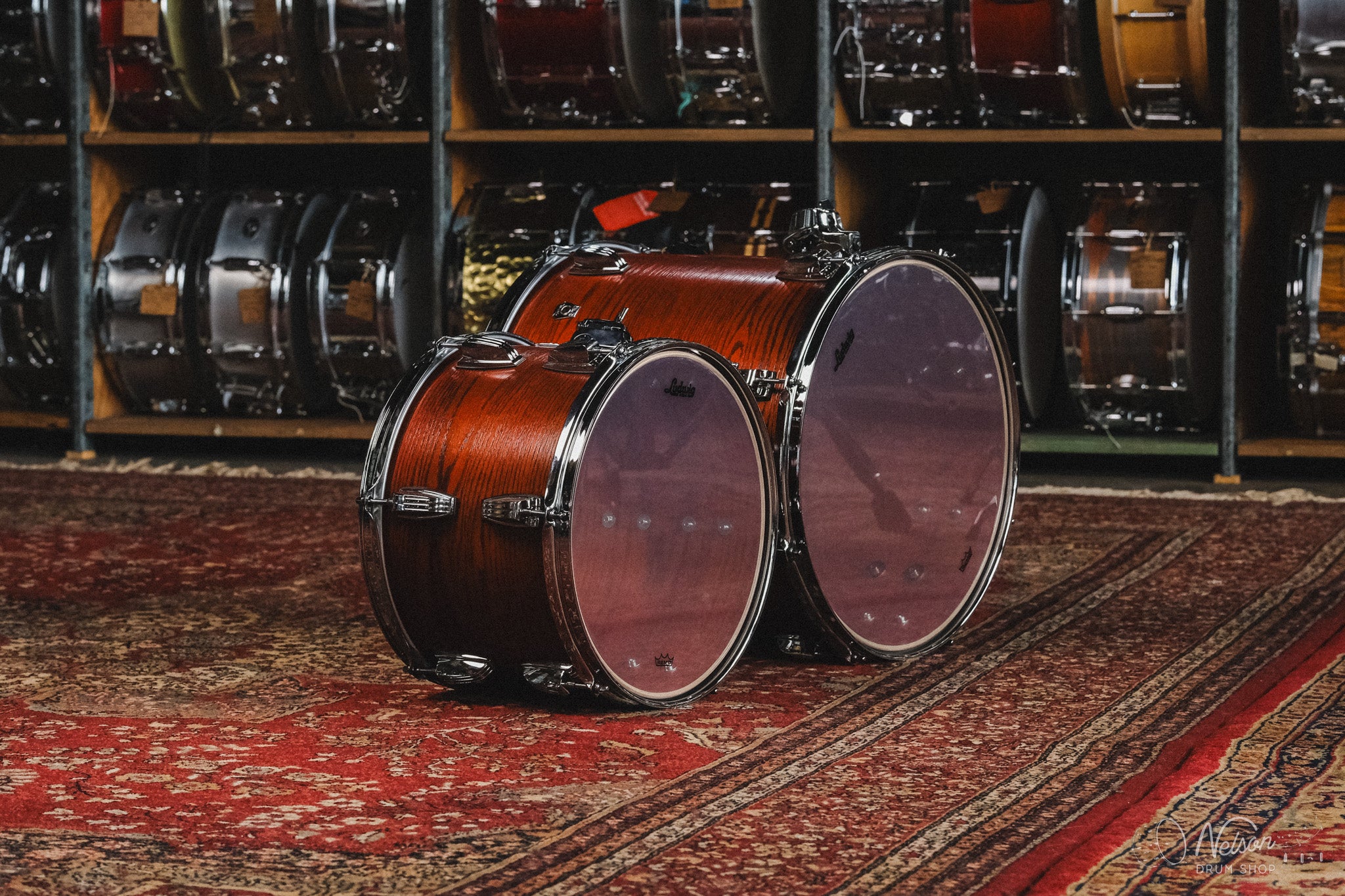 Ludwig Classic Oak 'Fab 4' in Tennessee Whiskey - 14x22, 9x13, 16x16