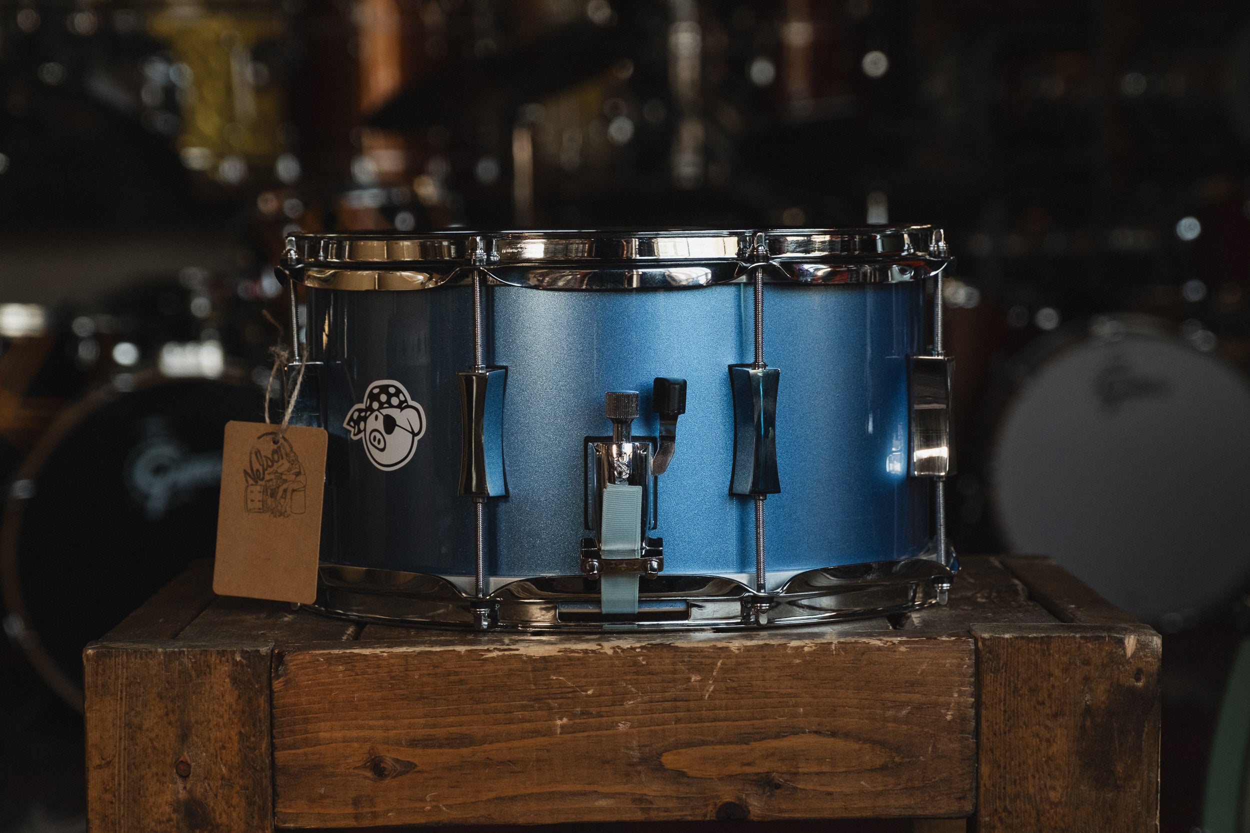 Used Pork Pie 'Lil Squealer' in Porcaro Blue Metallic Lacquer - 7x13