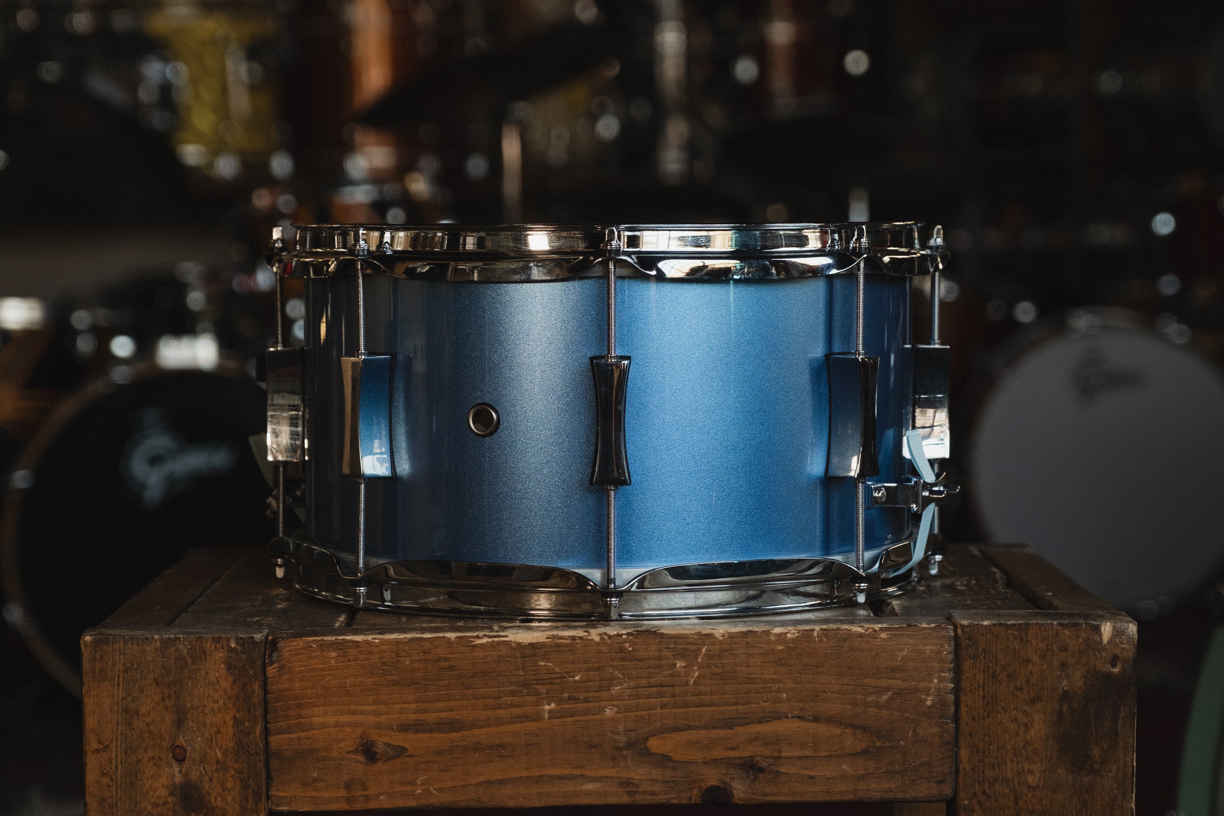 Used Pork Pie 'Lil Squealer' in Porcaro Blue Metallic Lacquer - 7x13