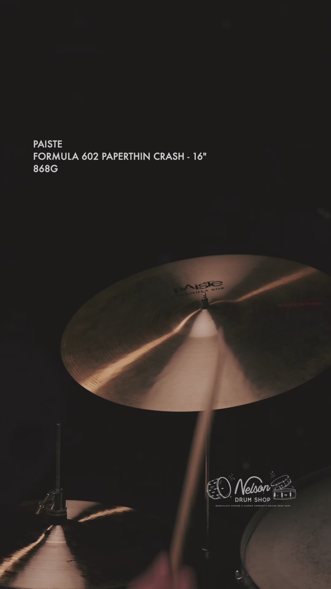 Used Paiste Formula 602 Paperthin Crash - 16"