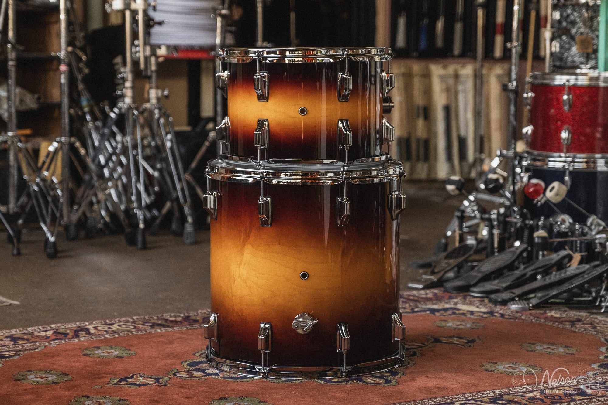 Rogers 'PowerTone' in Sunburst Lacquer - 14x22. 9x13, 16x16