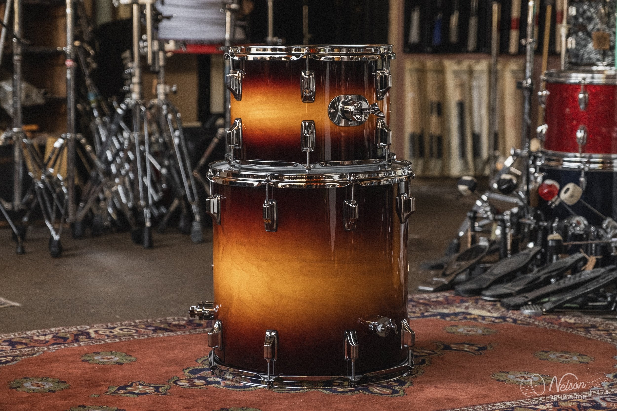 Rogers 'PowerTone' in Sunburst Lacquer - 14x22. 9x13, 16x16