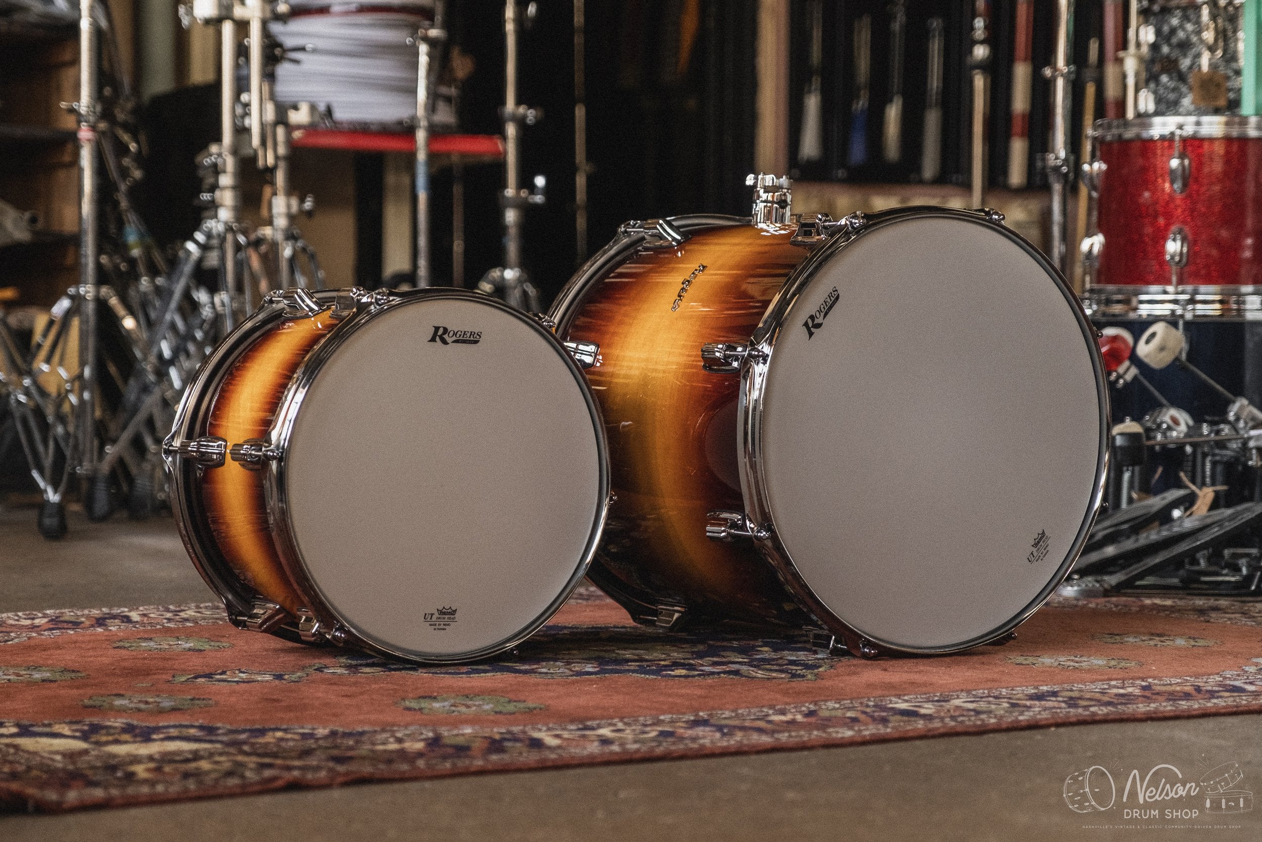 Rogers 'PowerTone' in Sunburst Lacquer - 14x22. 9x13, 16x16