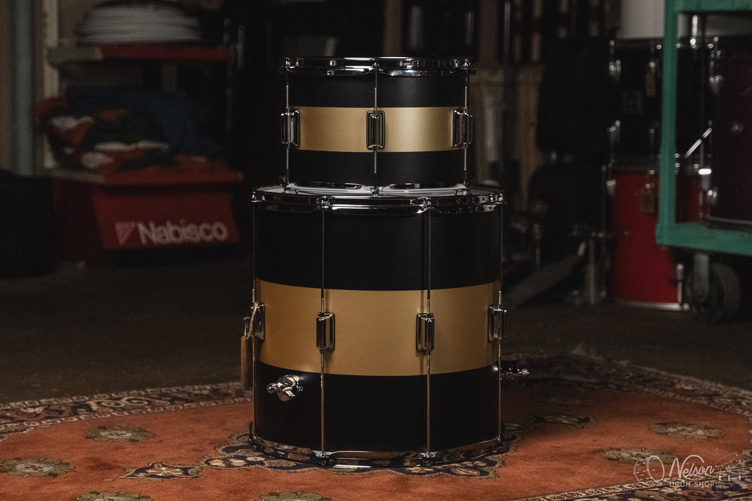 Rogers 'Tower' in Satin Black & Gold Duco - 10x22, 8x12, 16x16