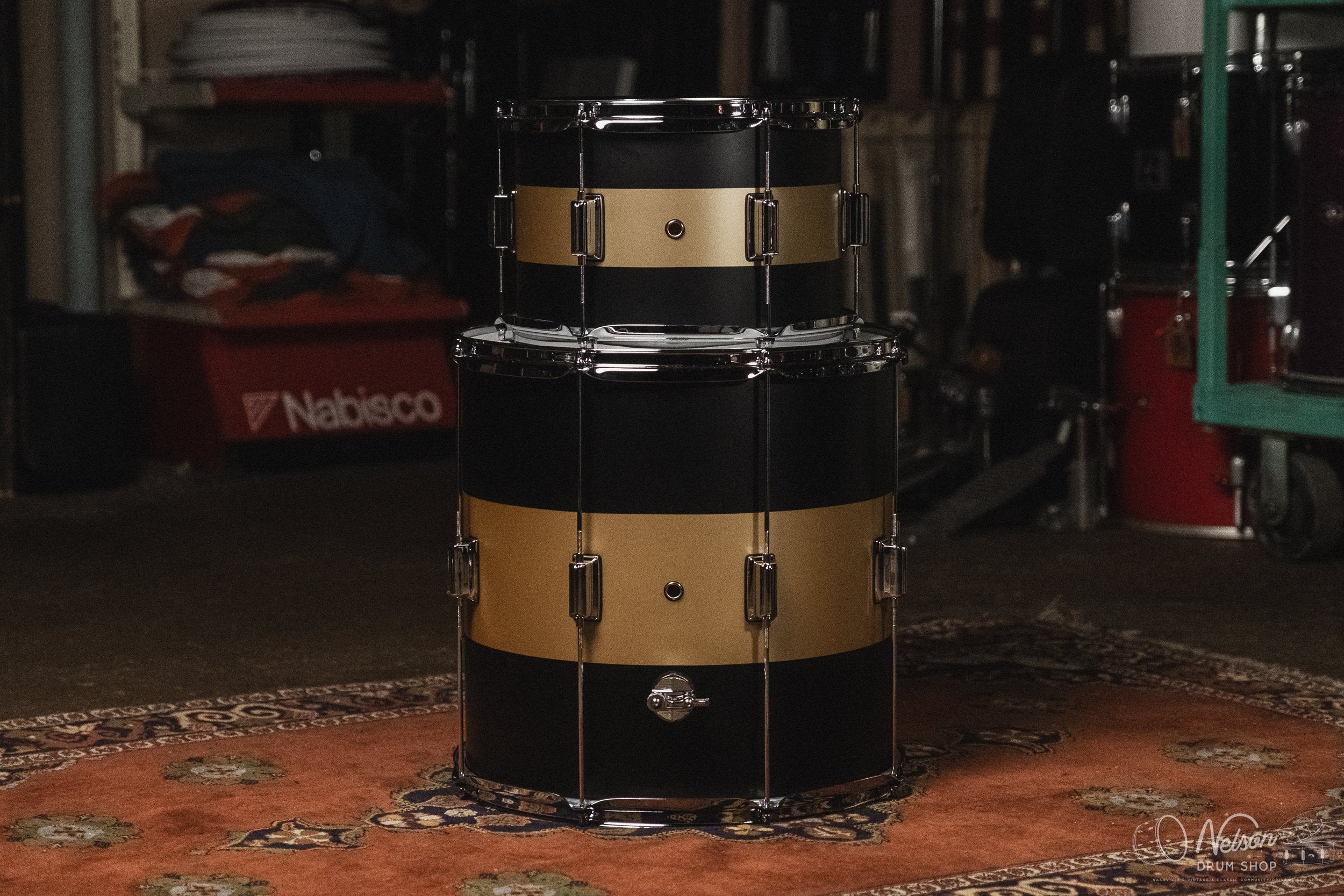 Rogers 'Tower' in Satin Black & Gold Duco - 10x22, 8x12, 16x16