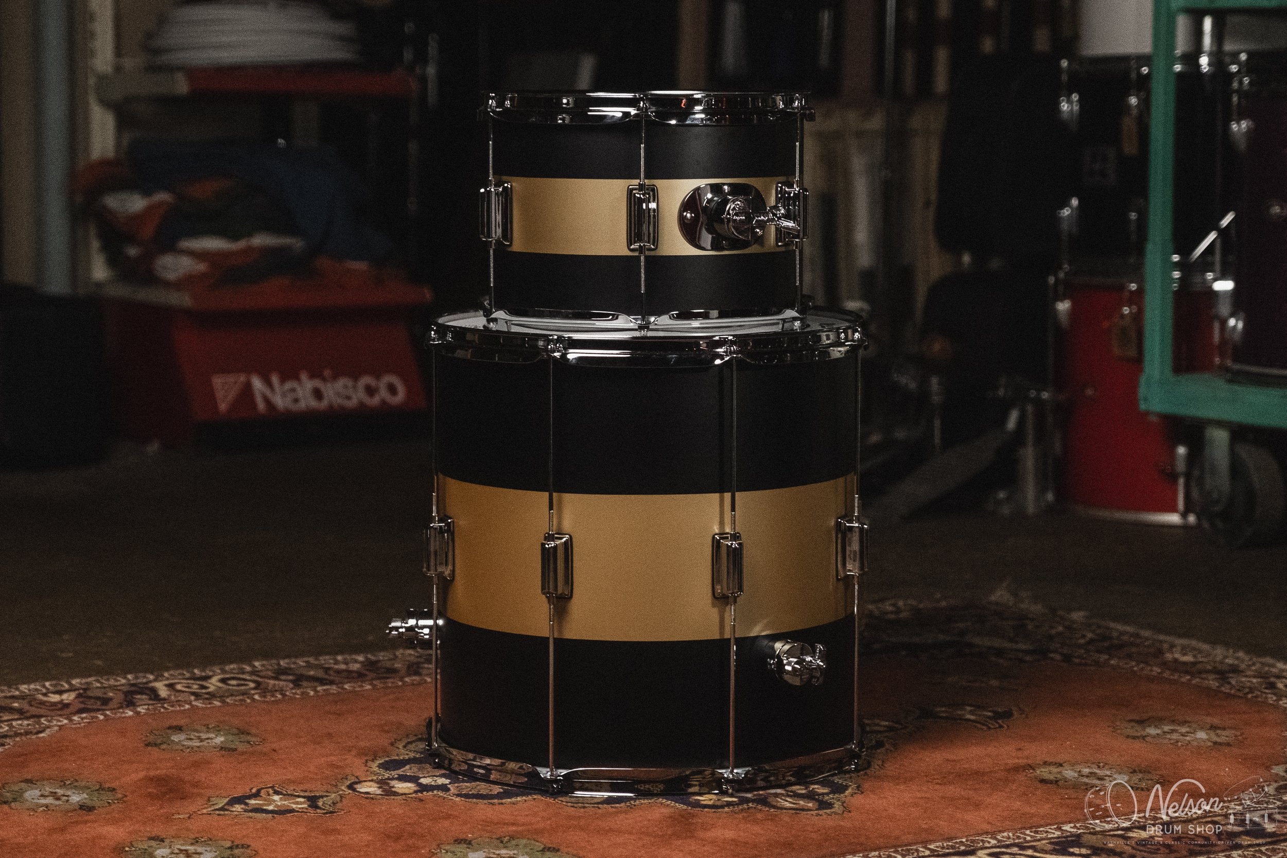 Rogers 'Tower' in Satin Black & Gold Duco - 10x22, 8x12, 16x16