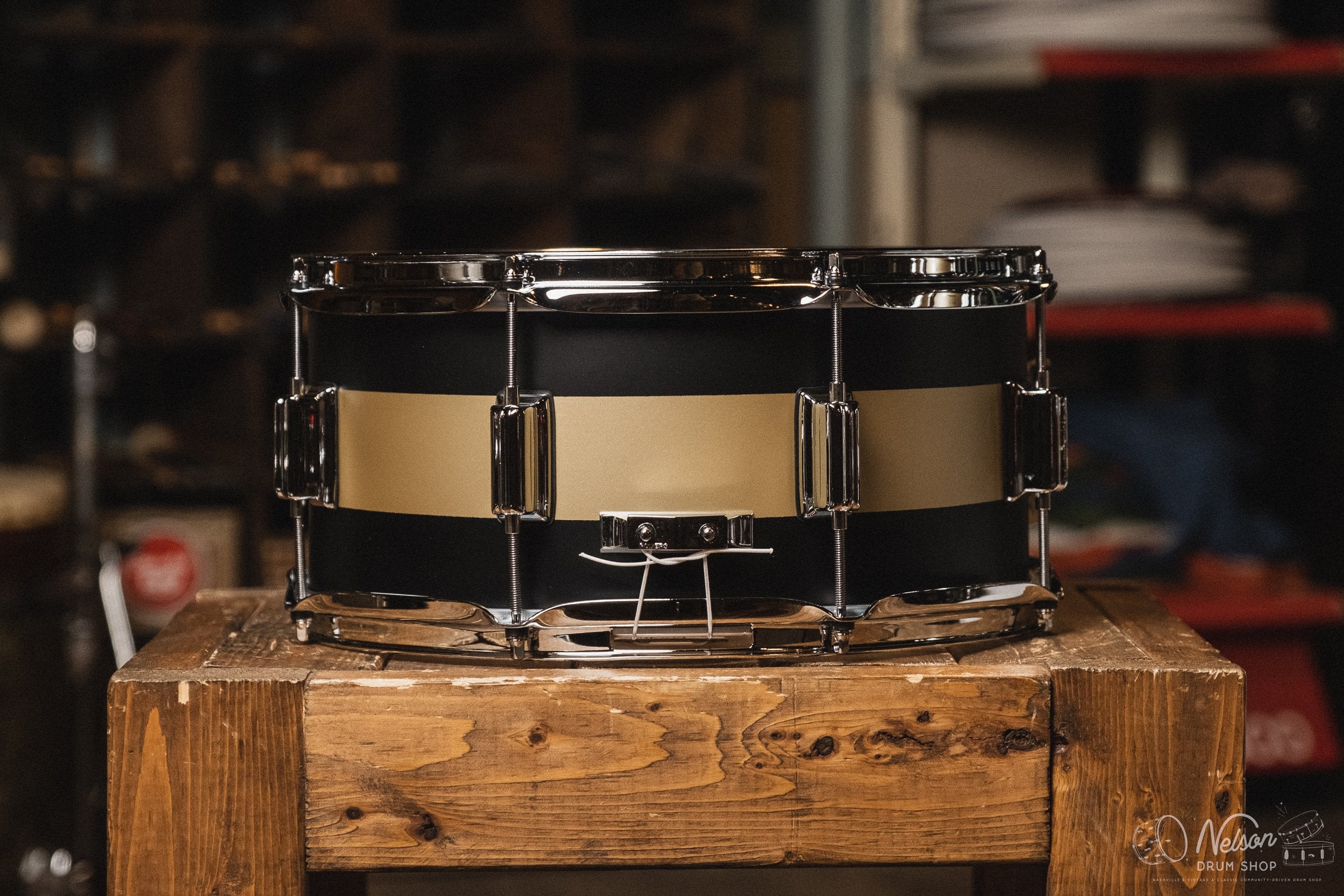 Rogers 'PowerTone' in Satin Black & Gold Duco - 6.5x14