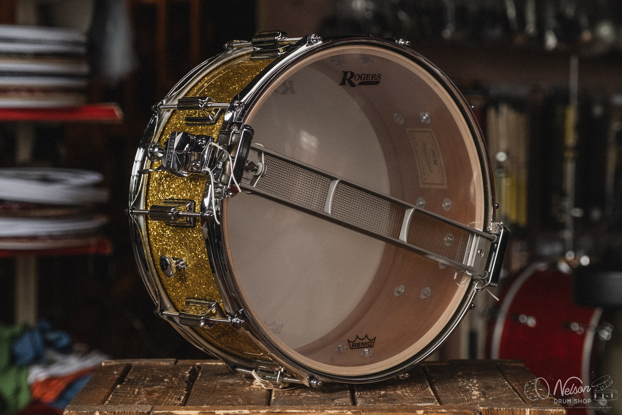 Rogers 'Dyna-Sonic' in Gold Sparkle - 6.5x14