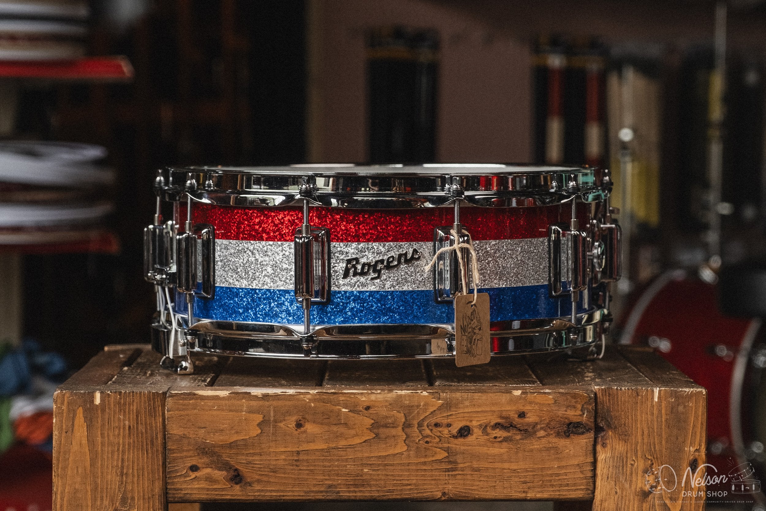 Rogers Limited Edition 'Dyna-Sonic' in Red, White & Blue Sparkle - 5x14