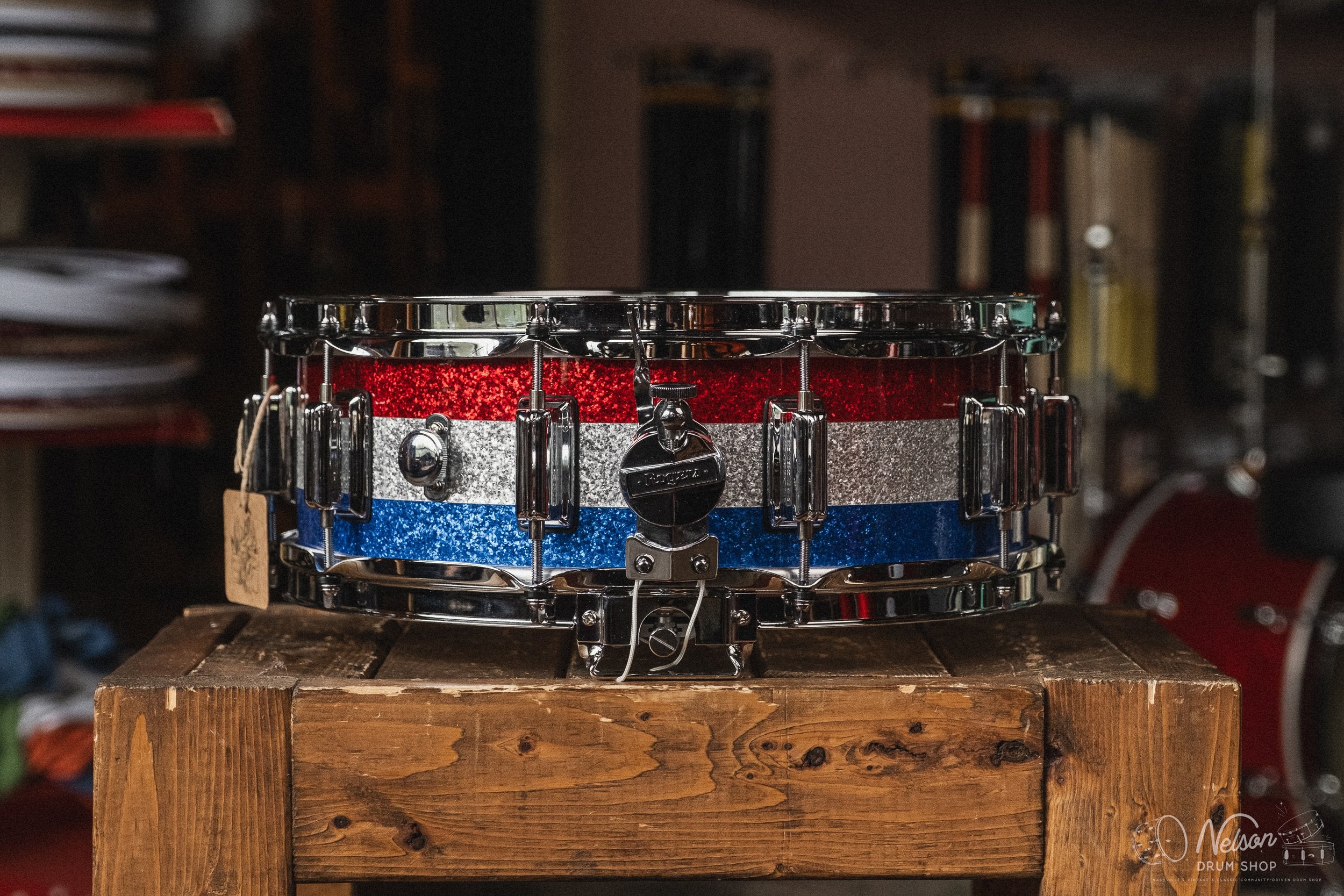 Rogers Limited Edition 'Dyna-Sonic' in Red, White & Blue Sparkle - 5x14