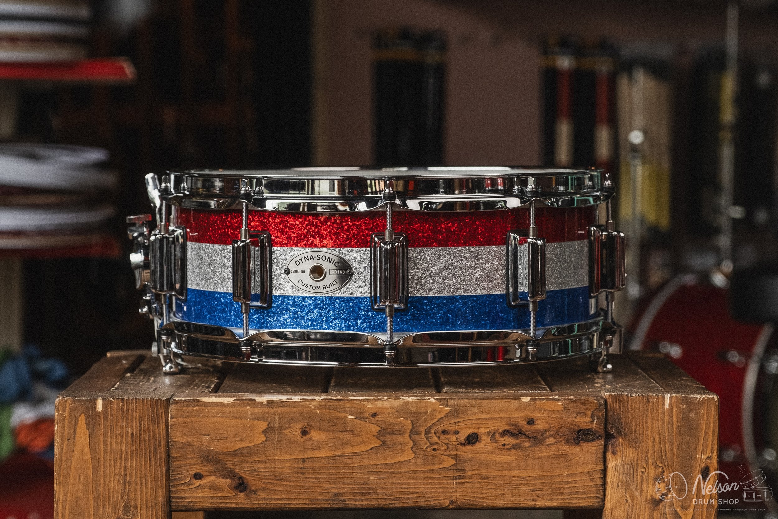 Rogers Limited Edition 'Dyna-Sonic' in Red, White & Blue Sparkle - 5x14