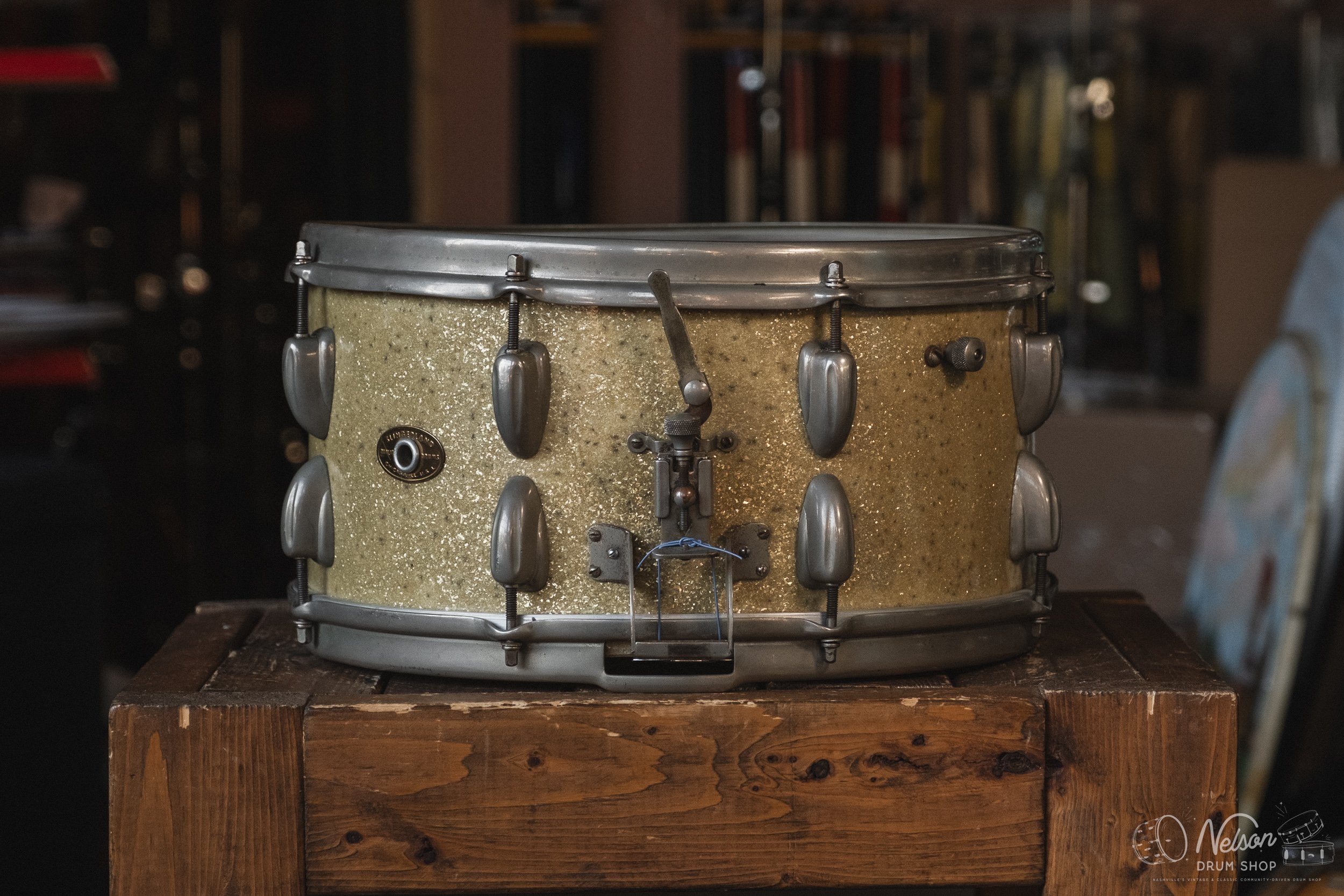 1953-56 Slingerland 'Radio King' in Silver Glass Glitter -7x14