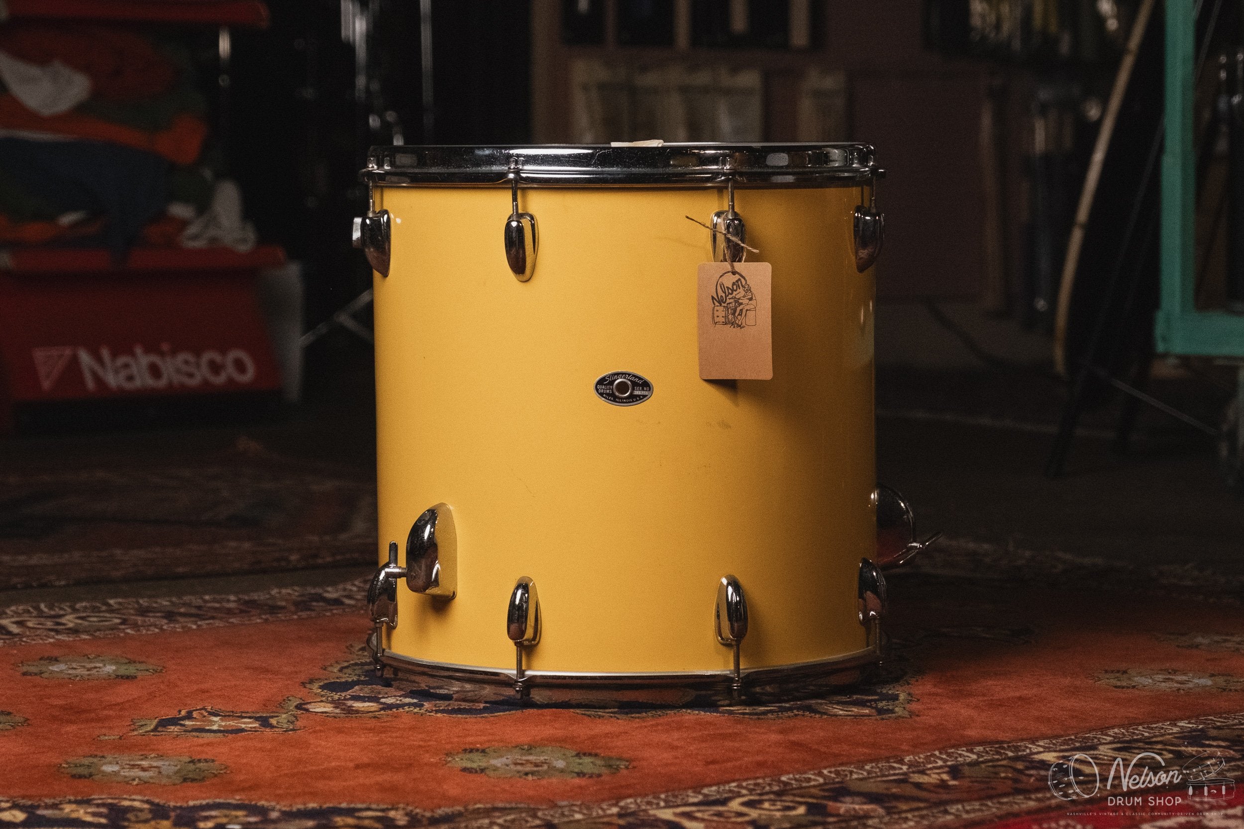 1970s Slingerland 'New Rock Outfit' in Yellow Gloss - 14x22, 8x12, 9x13, 16x16