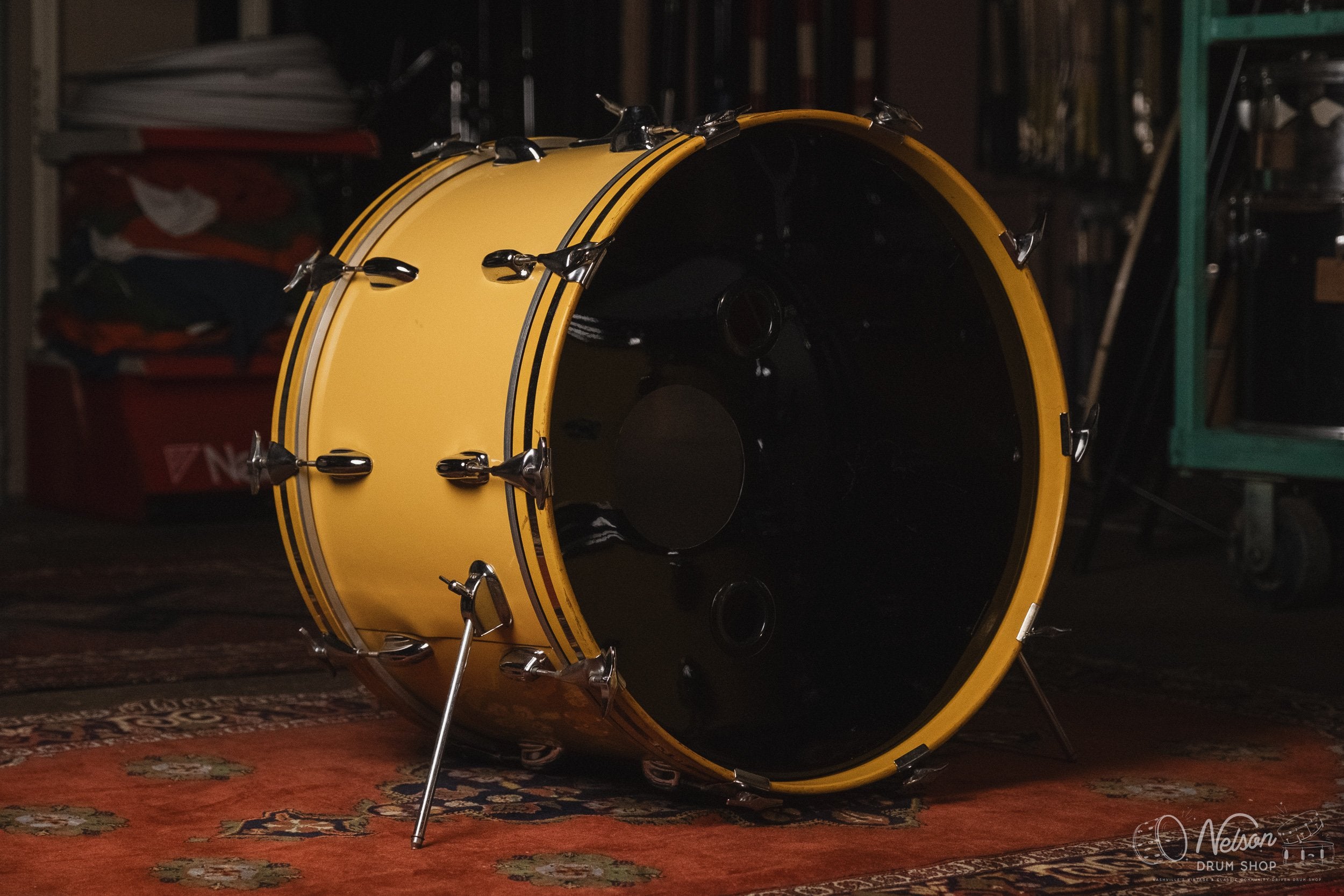 1970s Slingerland 'New Rock Outfit' in Yellow Gloss - 14x22, 8x12, 9x13, 16x16