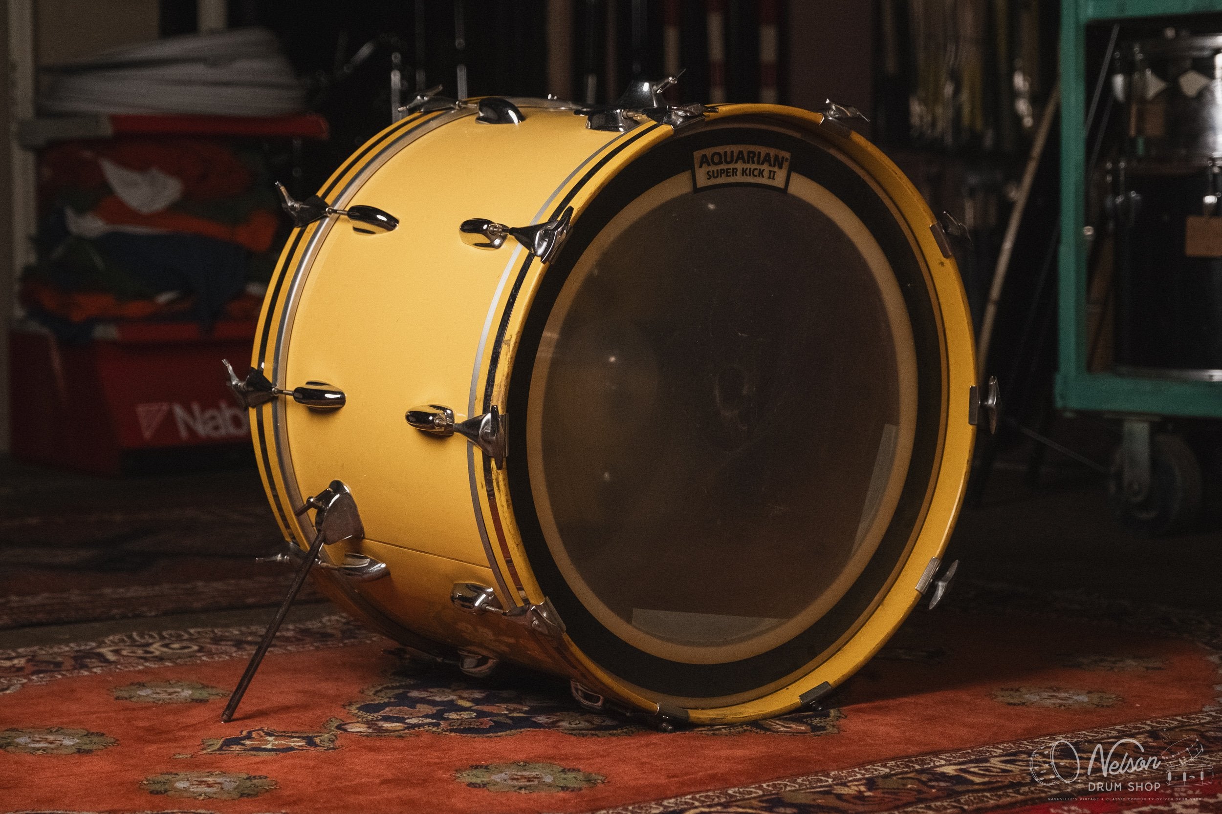 1970s Slingerland 'New Rock Outfit' in Yellow Gloss - 14x22, 8x12, 9x13, 16x16