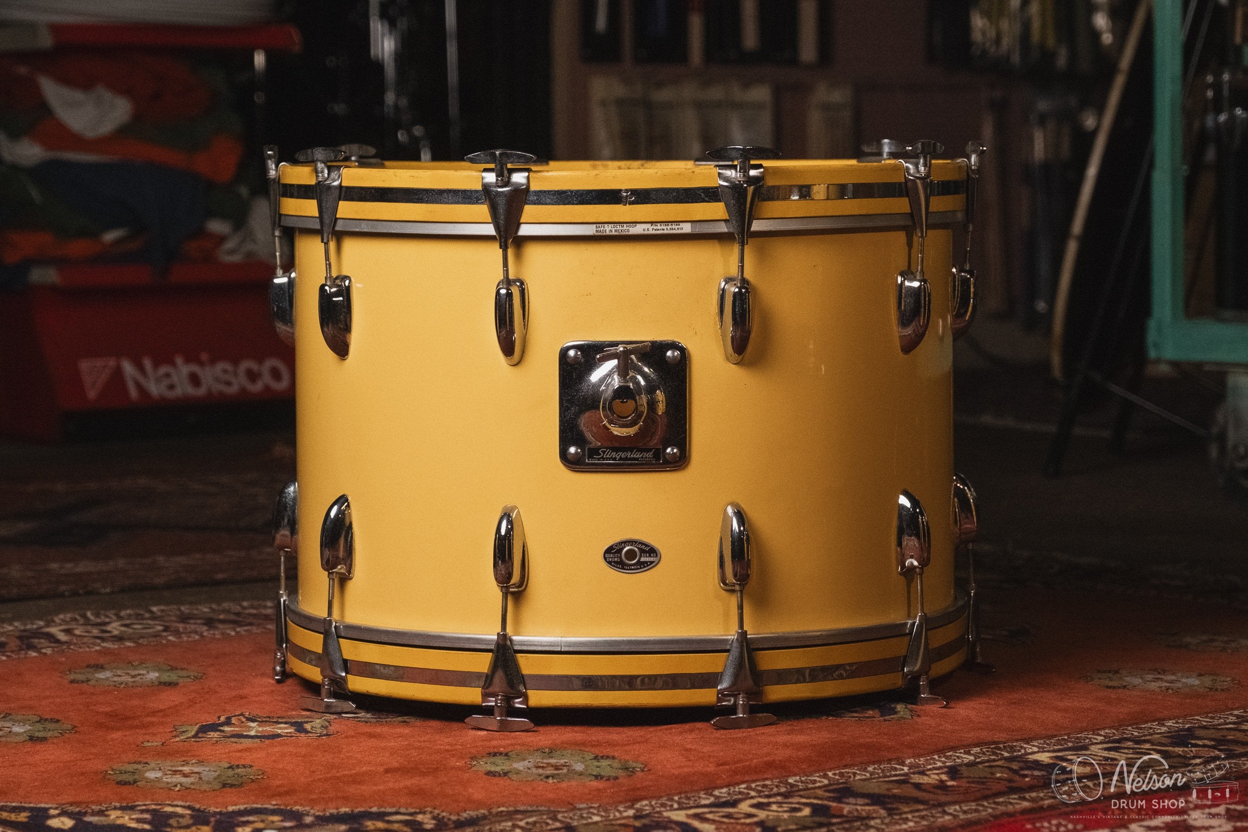 1970s Slingerland 'New Rock Outfit' in Yellow Gloss - 14x22, 8x12, 9x13, 16x16