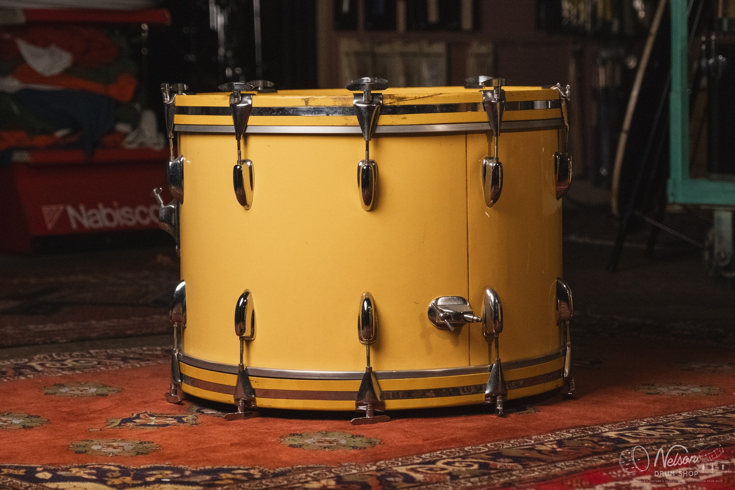 1970s Slingerland 'New Rock Outfit' in Yellow Gloss - 14x22, 8x12, 9x13, 16x16