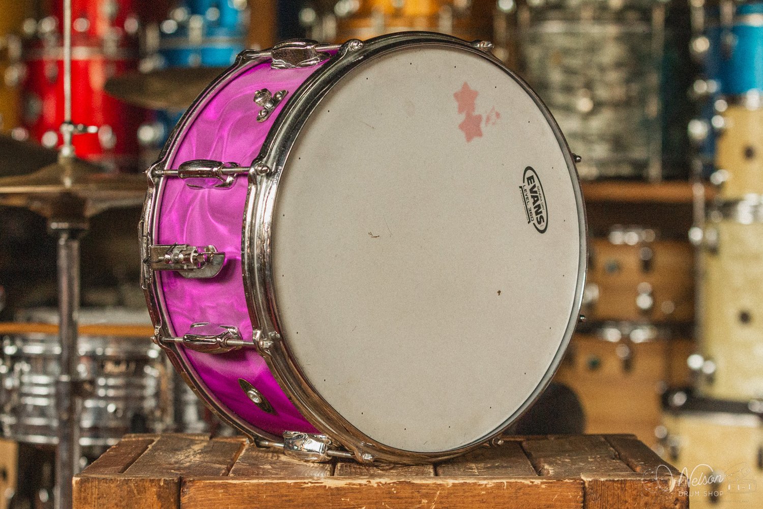 1950s Slingerland 'Hollywood Ace' Rewrapped in Purple Satin Flame - 7x14