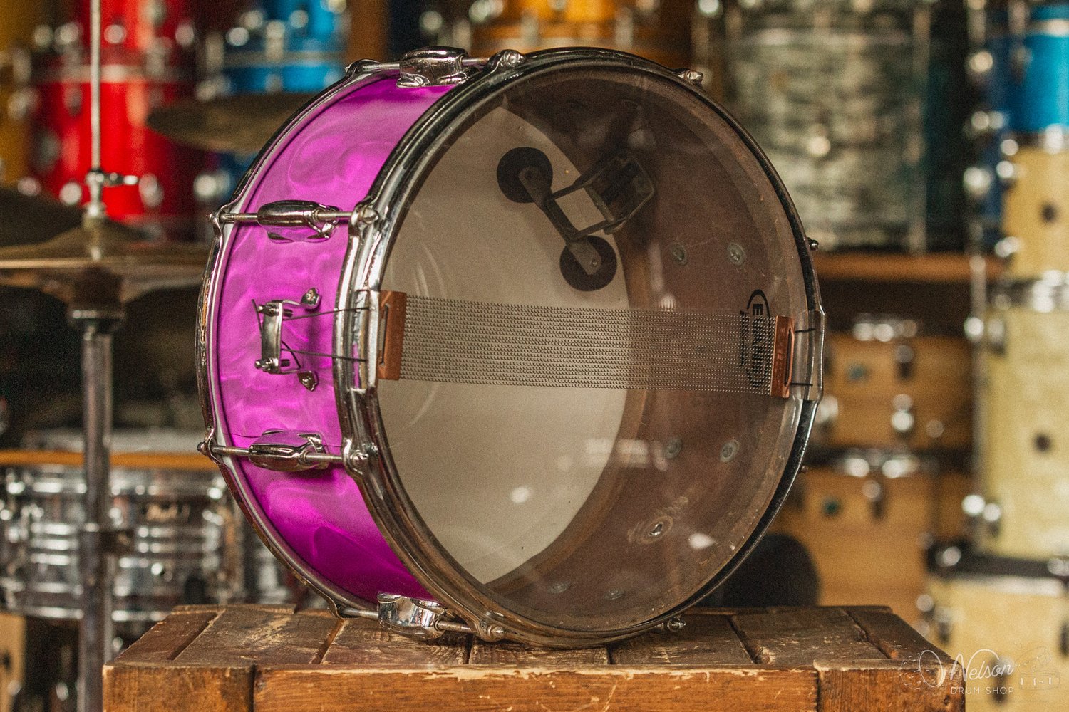 1950s Slingerland 'Hollywood Ace' Rewrapped in Purple Satin Flame - 7x14