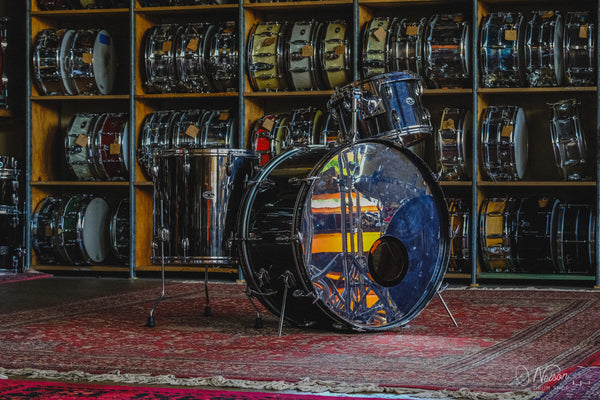 1970s Slingerland 3 ply in Black Chrome - 14x26, 9x13, 16x16