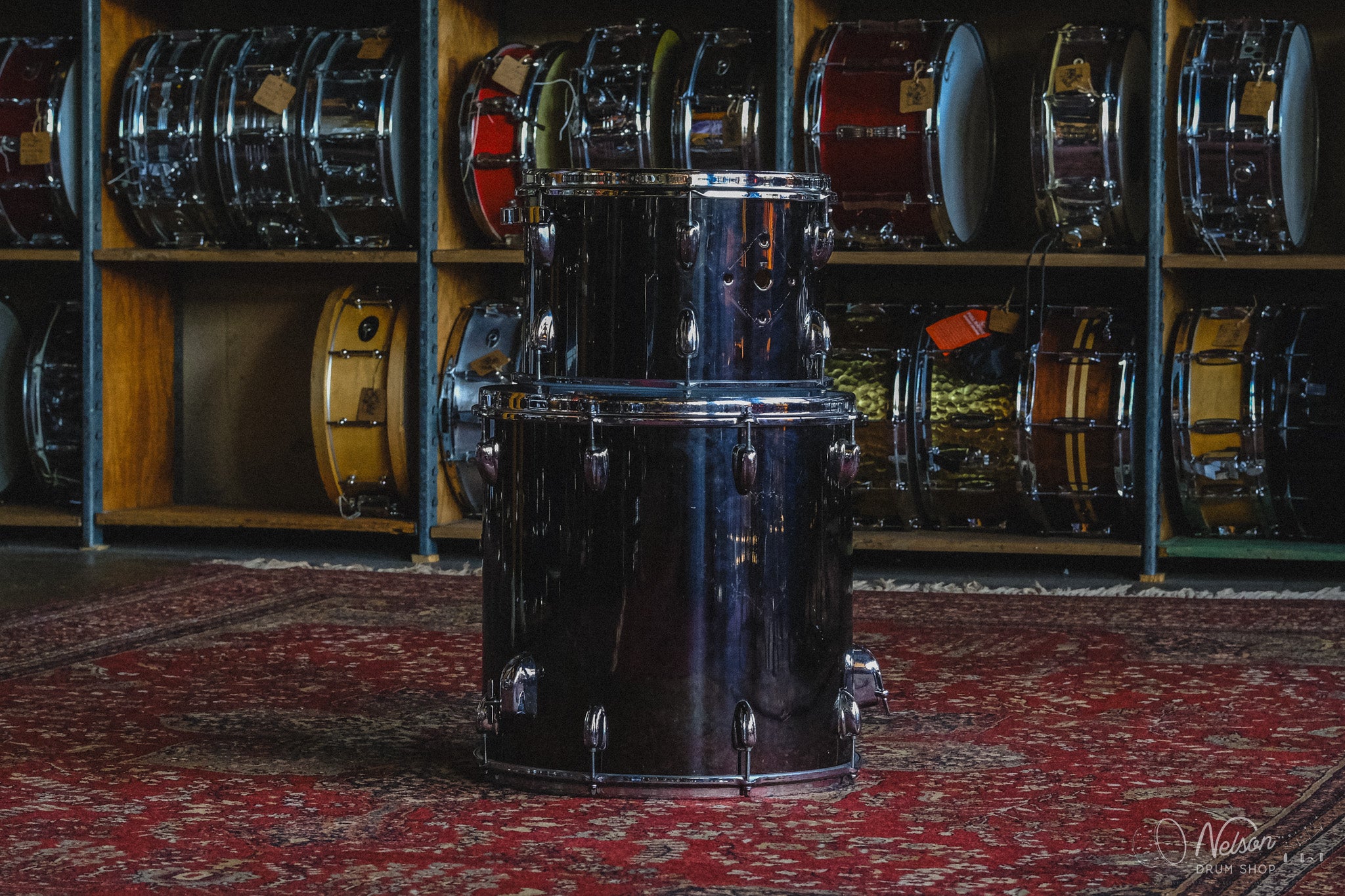 1970s Slingerland 3 ply in Black Chrome - 14x26, 9x13, 16x16