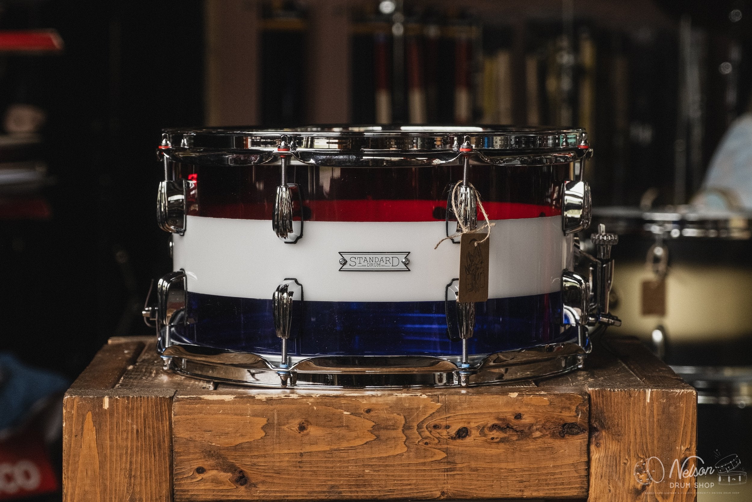 Standard Drum Co. 'Spirit of 76' Acrylic in Red, White, & Blue - 7.5x14