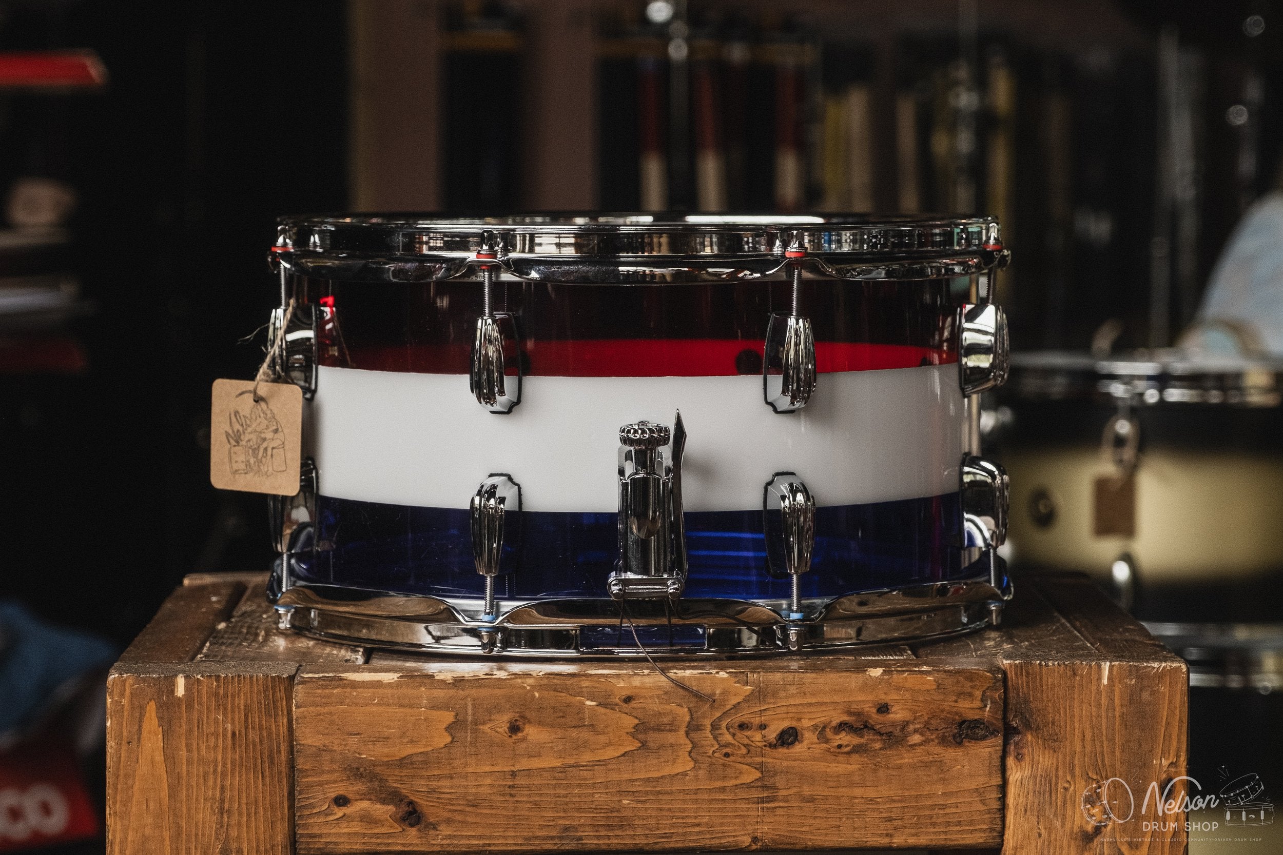 Standard Drum Co. 'Spirit of 76' Acrylic in Red, White, & Blue - 7.5x14