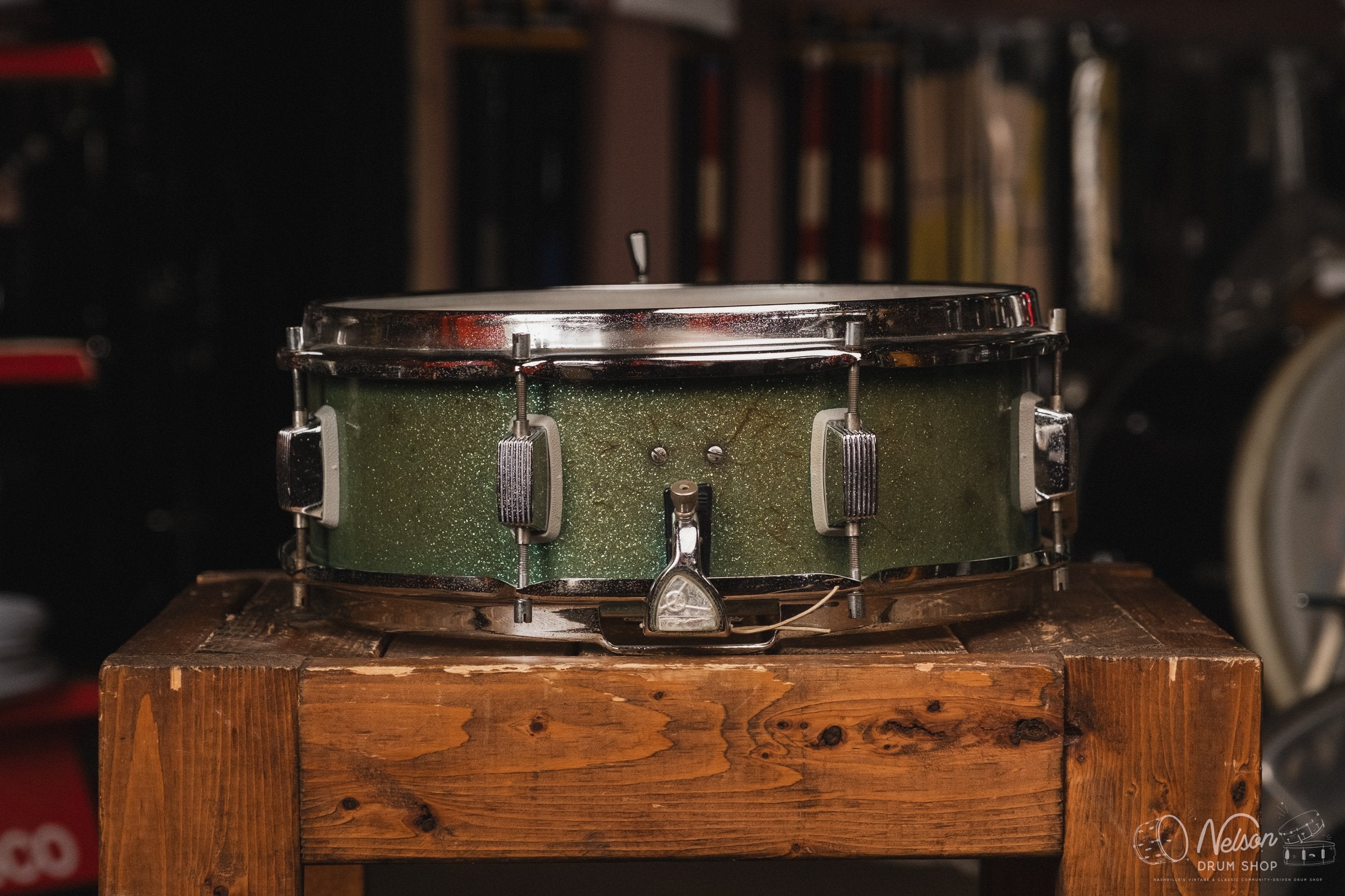 1960s Trixon 'Super Snare' in Green Sparkle - 5x14