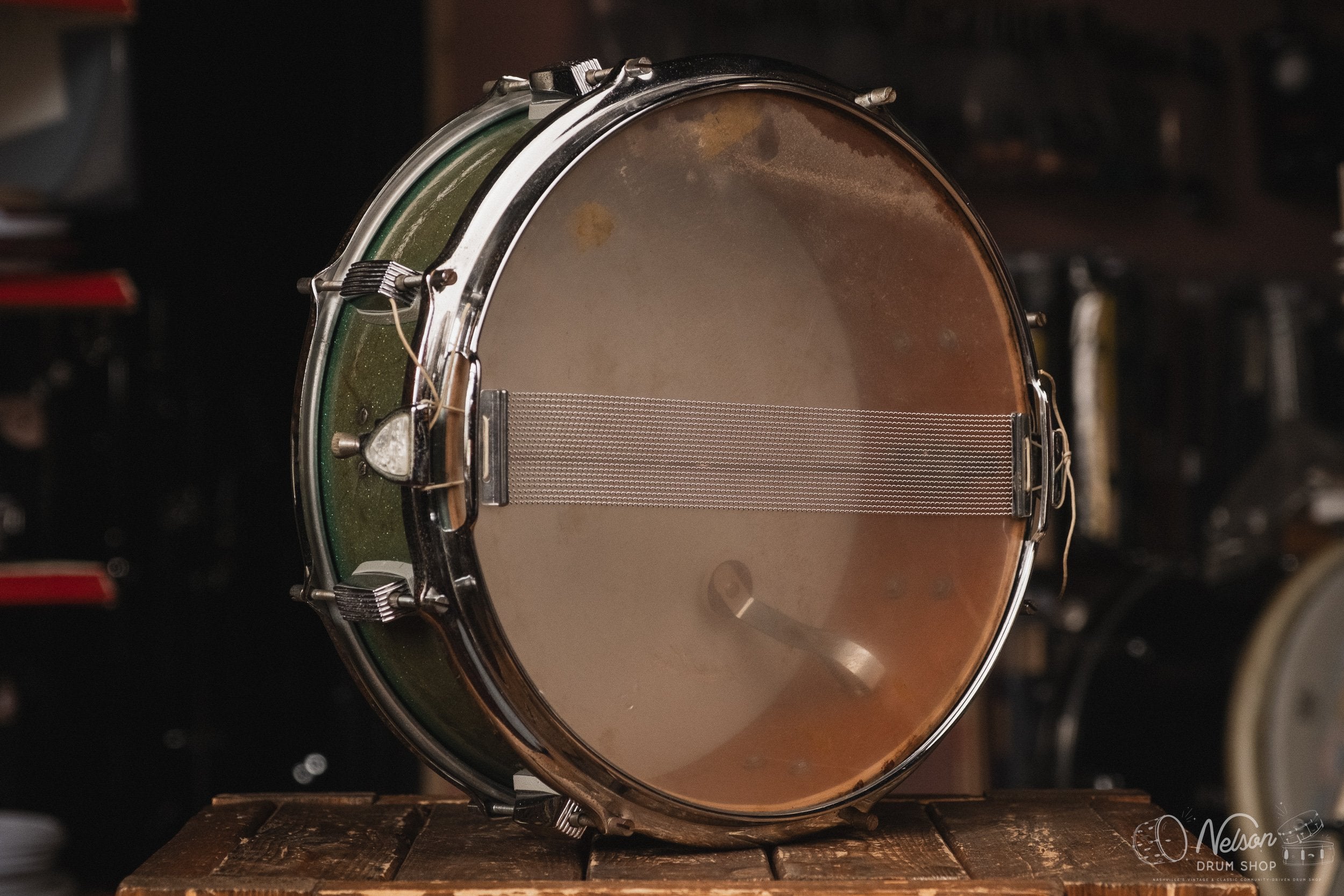 1960s Trixon 'Super Snare' in Green Sparkle - 5x14