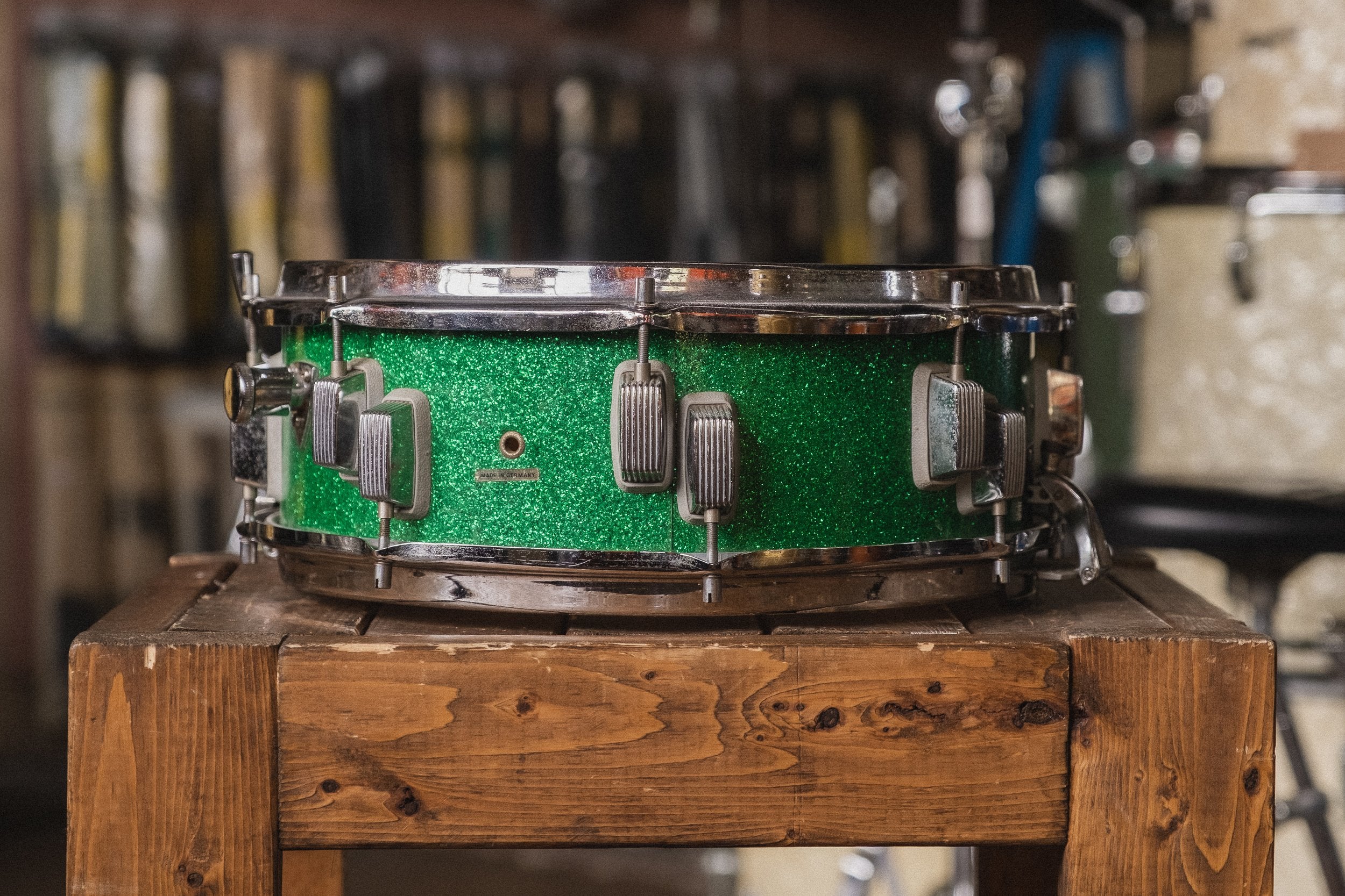 Early 1960's Trixon 'Super-Snare' in Green Sparkle - 5x14