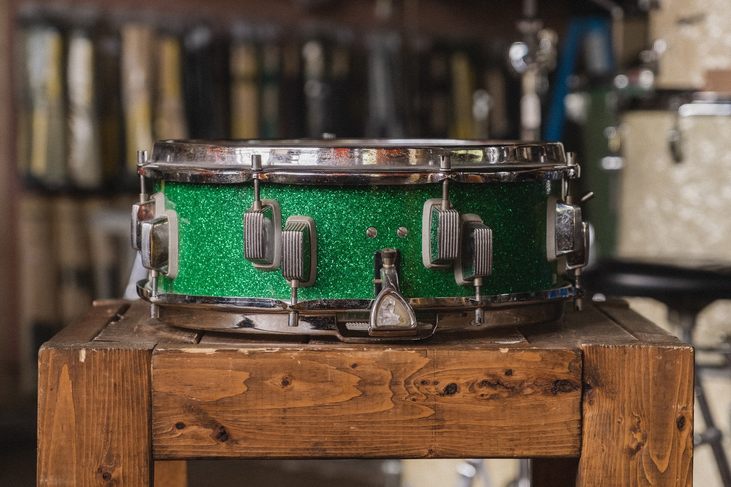 Early 1960's Trixon 'Super-Snare' in Green Sparkle - 5x14