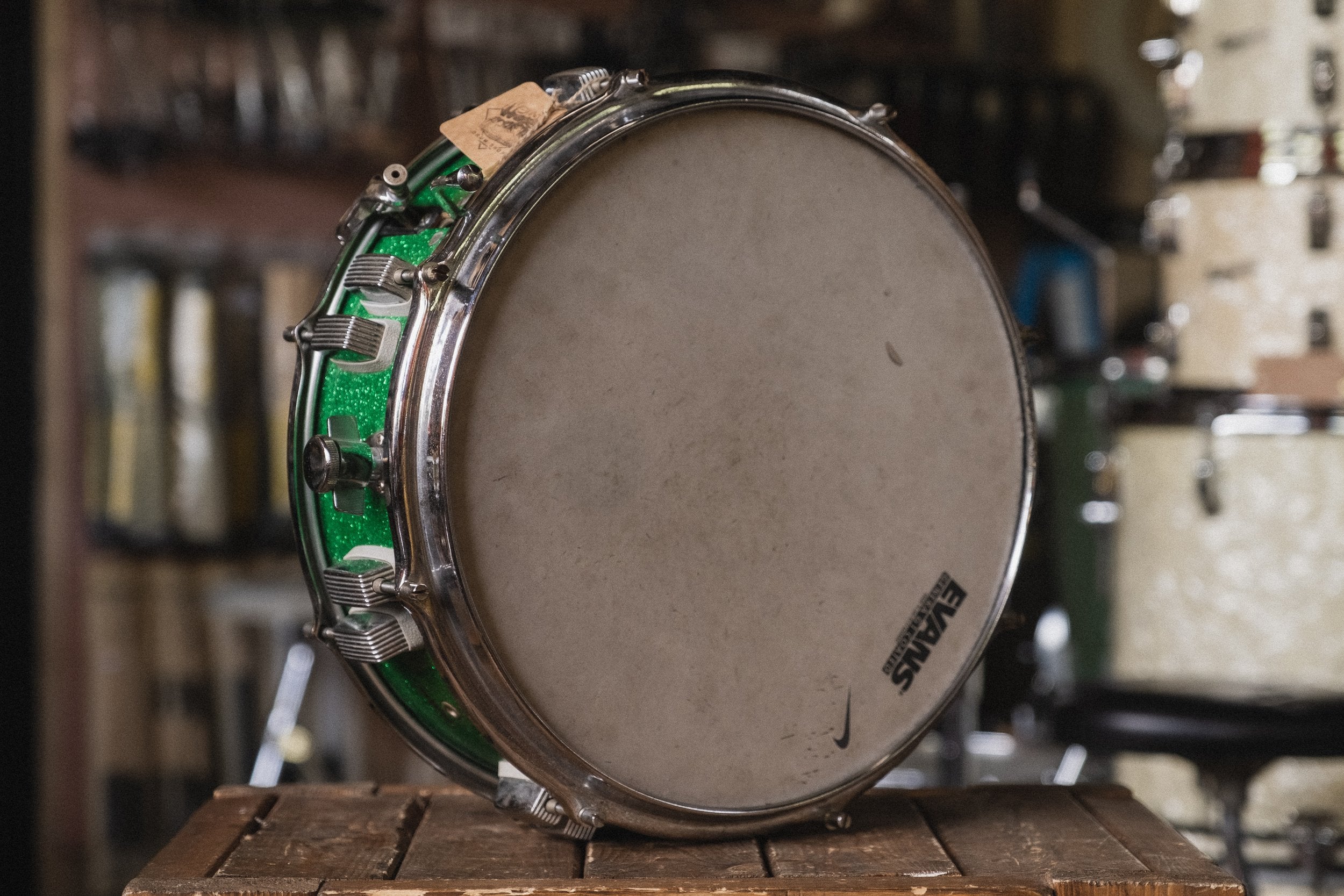 Early 1960's Trixon 'Super-Snare' in Green Sparkle - 5x14