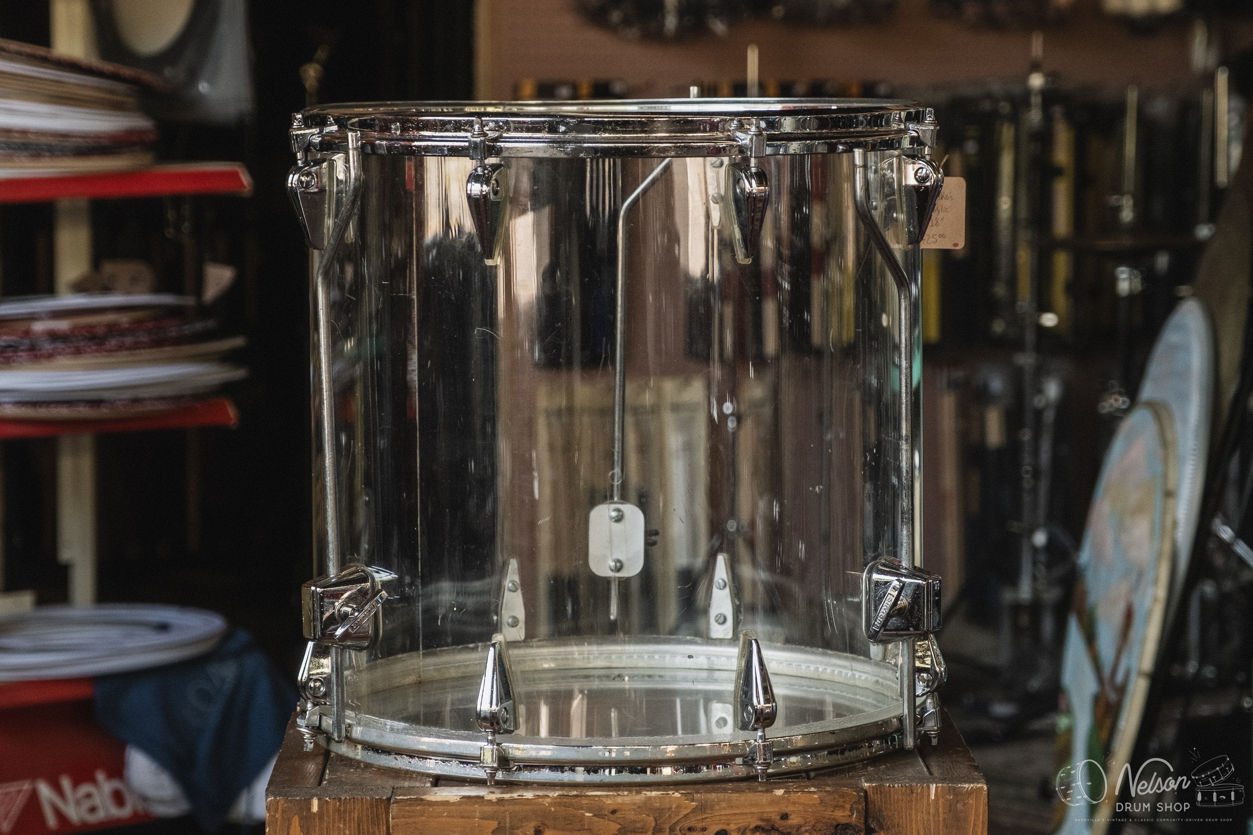 1970s Zicko's Clear Acrylic Floor Tom - 18x18